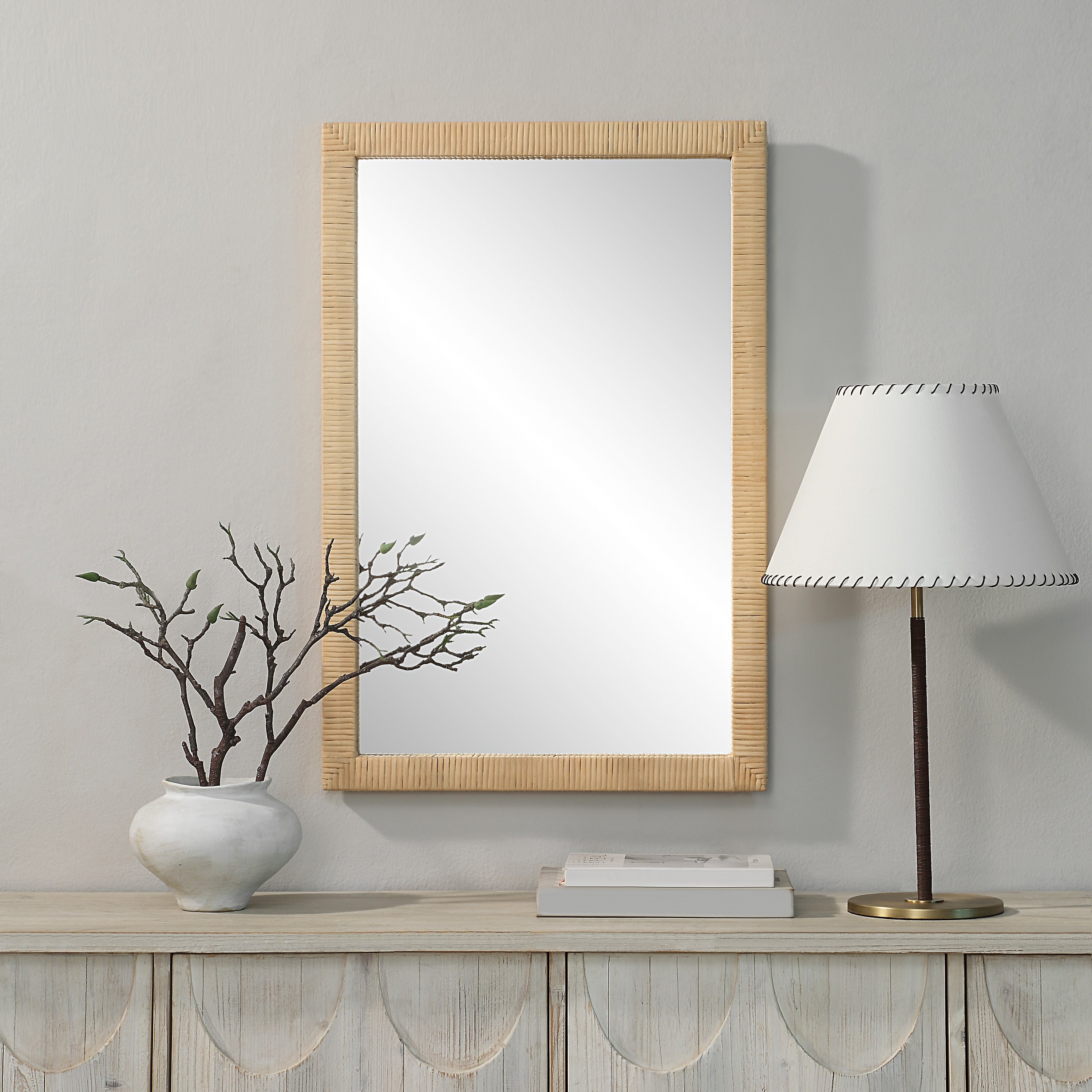 Sara 36" H x 24" W Wall Mirror, Brown - Lifestyle Image - MT2663