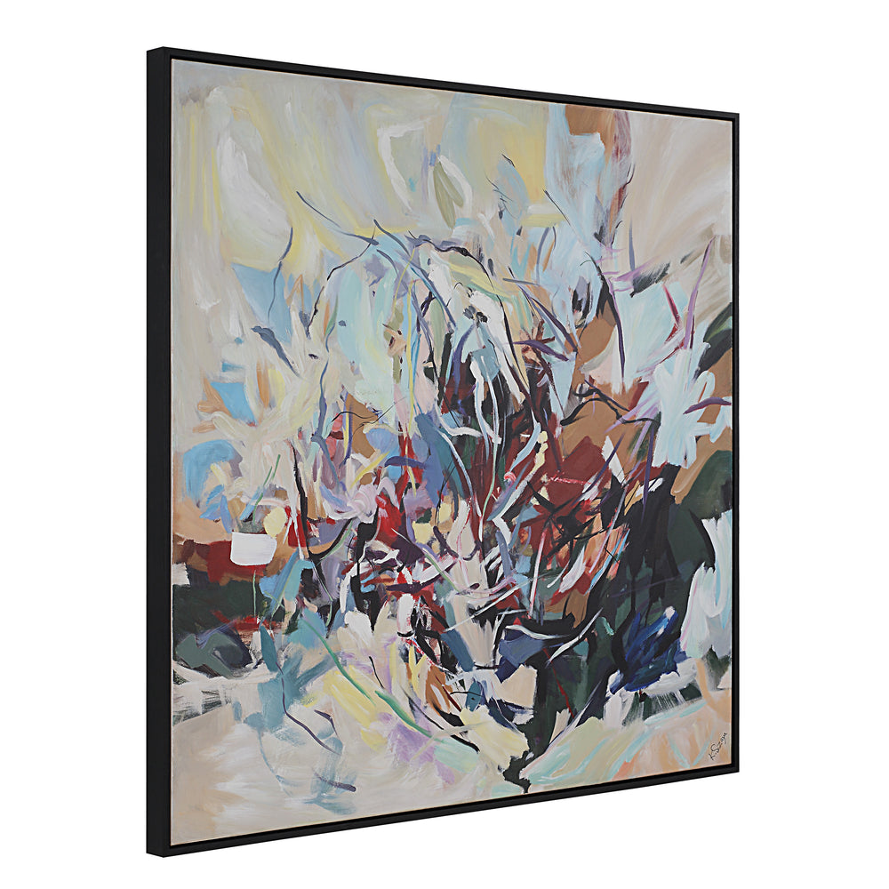 Iman 50" H x 50" W Canvas Art, White - Angle Image - OL2181