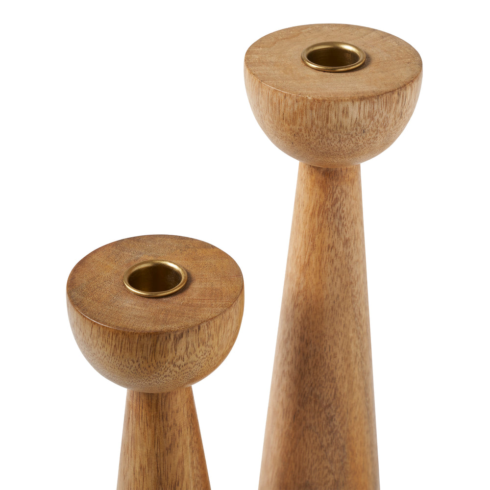 Laurier Candle Holder, Light Brown - Angle Image - CAN186