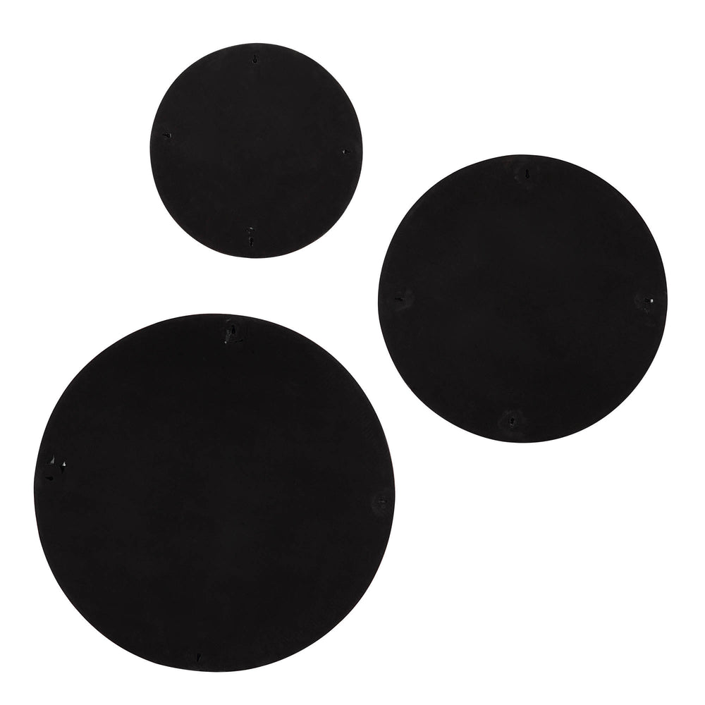 Sofia 3 Piece Wide Wall Art, Matte black - Backing Image - W6733