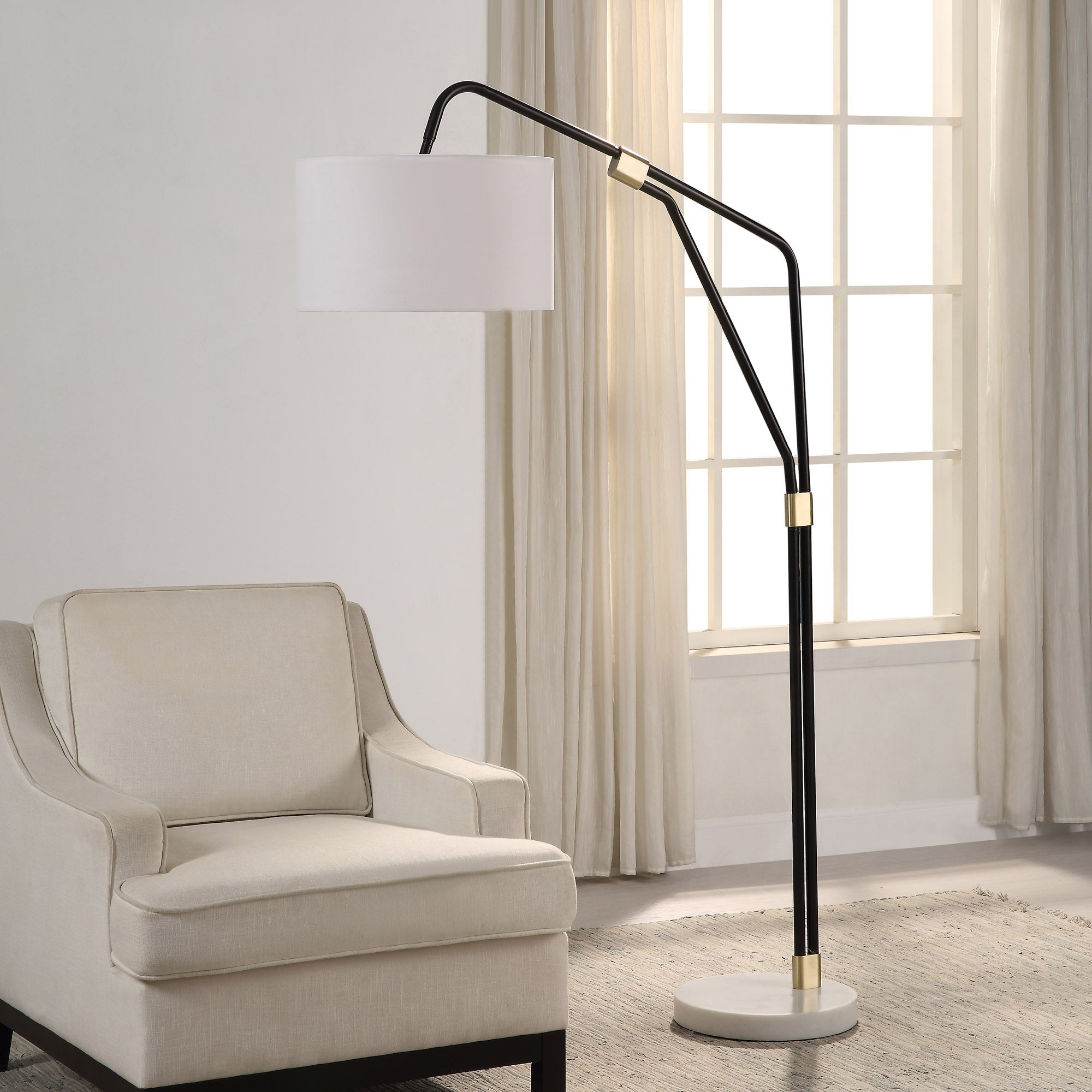 Wroxton 71" Length Floor Lamp, Matte Black - Lifestyle Image - LPF3143