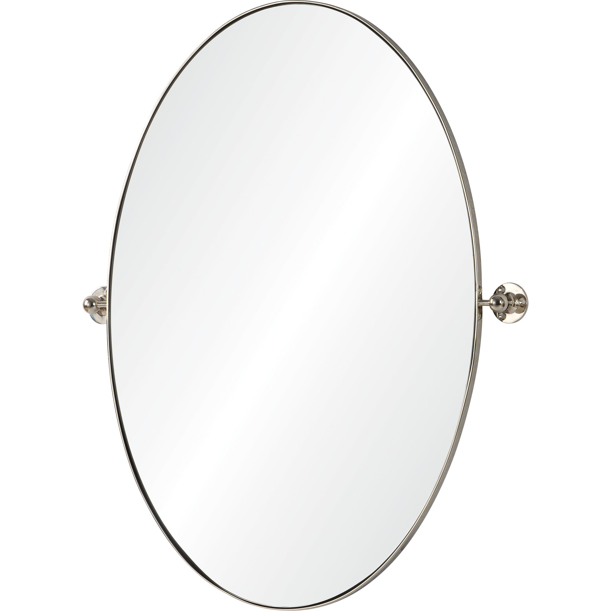 Azalea 24" Tall Oval Wall Mirror, Grey - Angle Image - MT2353