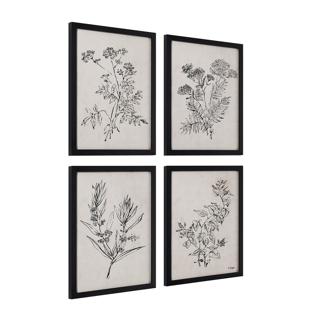 Basset 18" Wide Wall Art with Wood Frame, Painted Black - Angle Image - PA0041