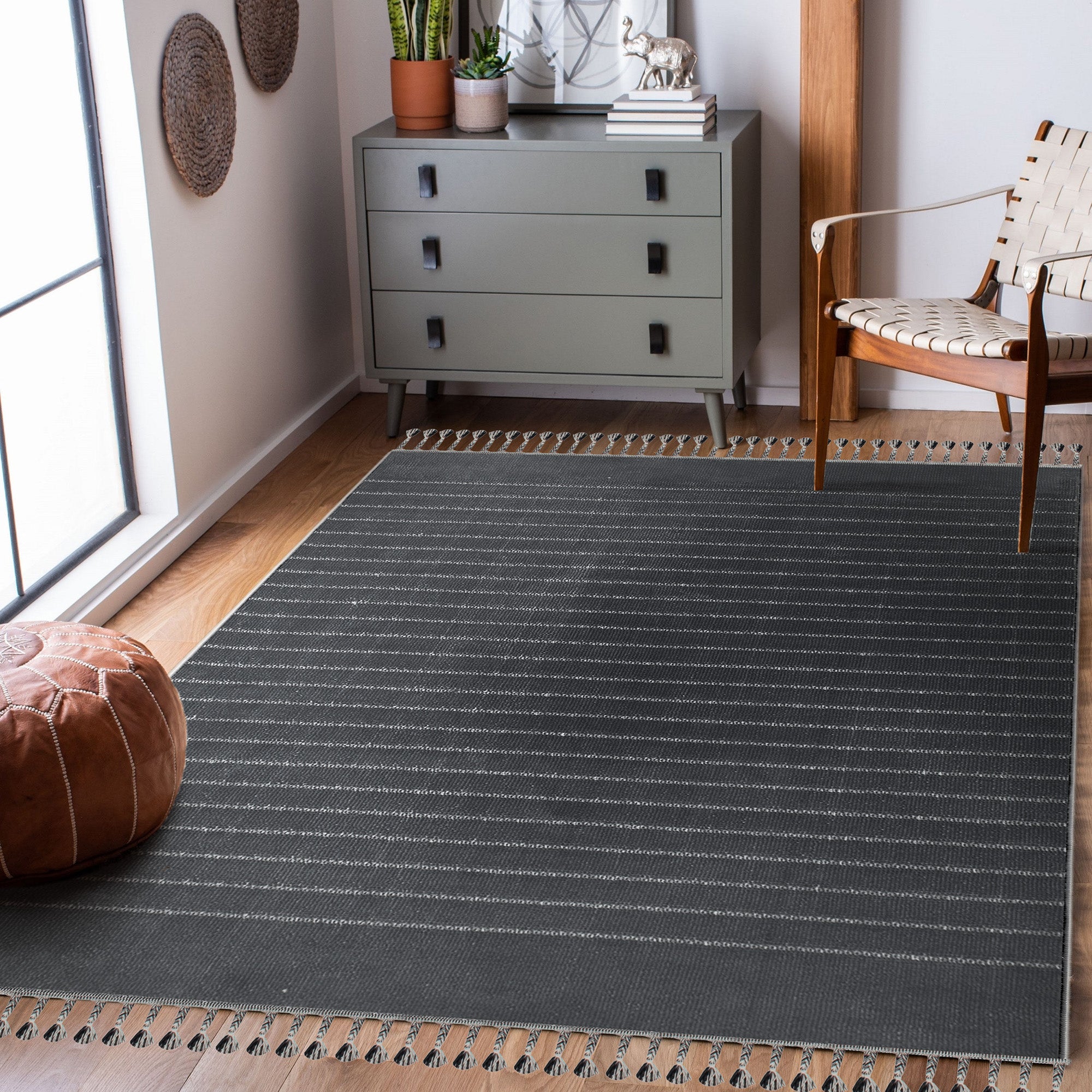 Ambrose 7'10 x 10'2 Power loomed Indoor Rug, Navy - Lifestyle Image - RAMB-10418-810