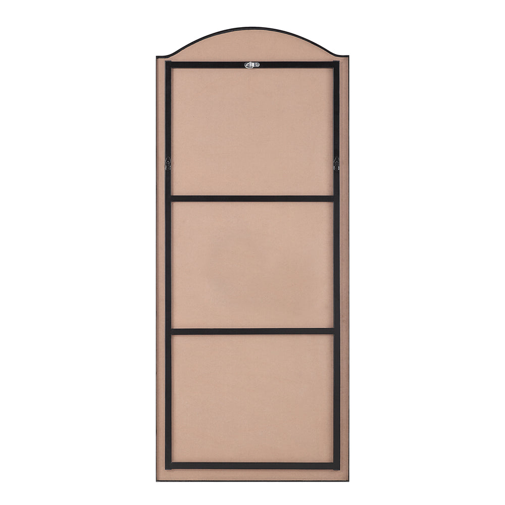 Balina 72" Tall Rectangular Arch Mirror, Matte Black - Backing Image - MT2643