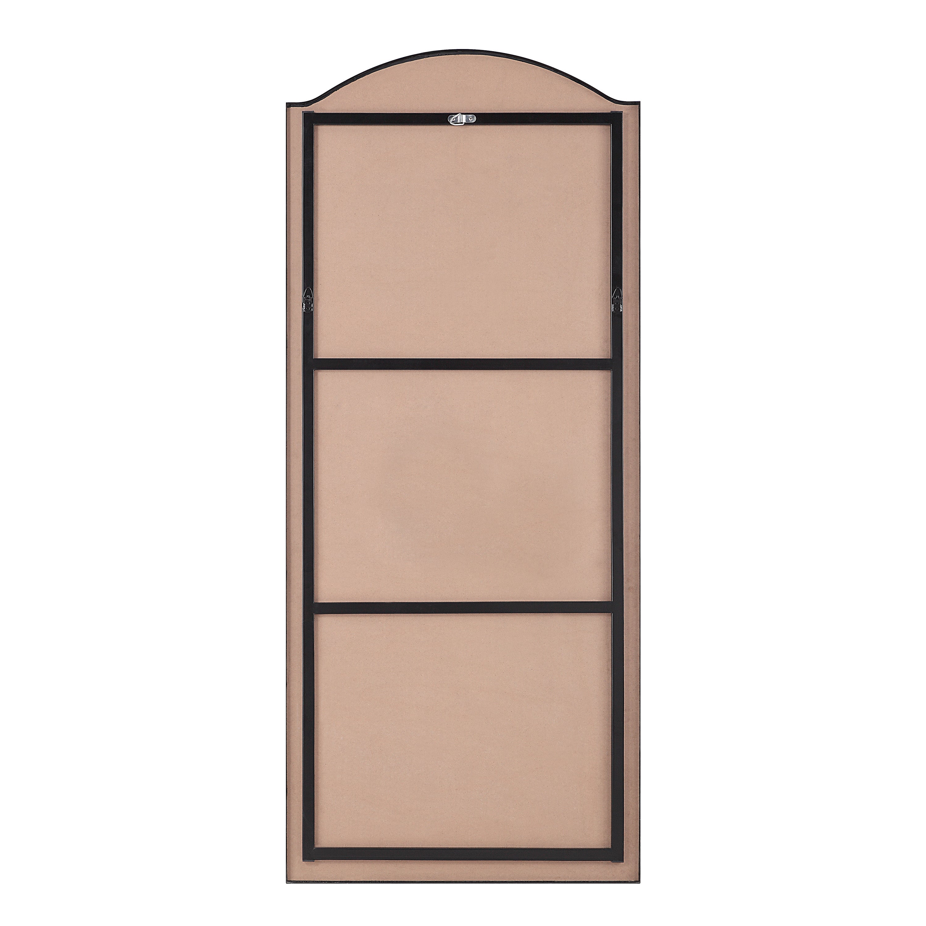 Balina 72" Tall Rectangular Arch Mirror, Matte Black - Backing Image - MT2643