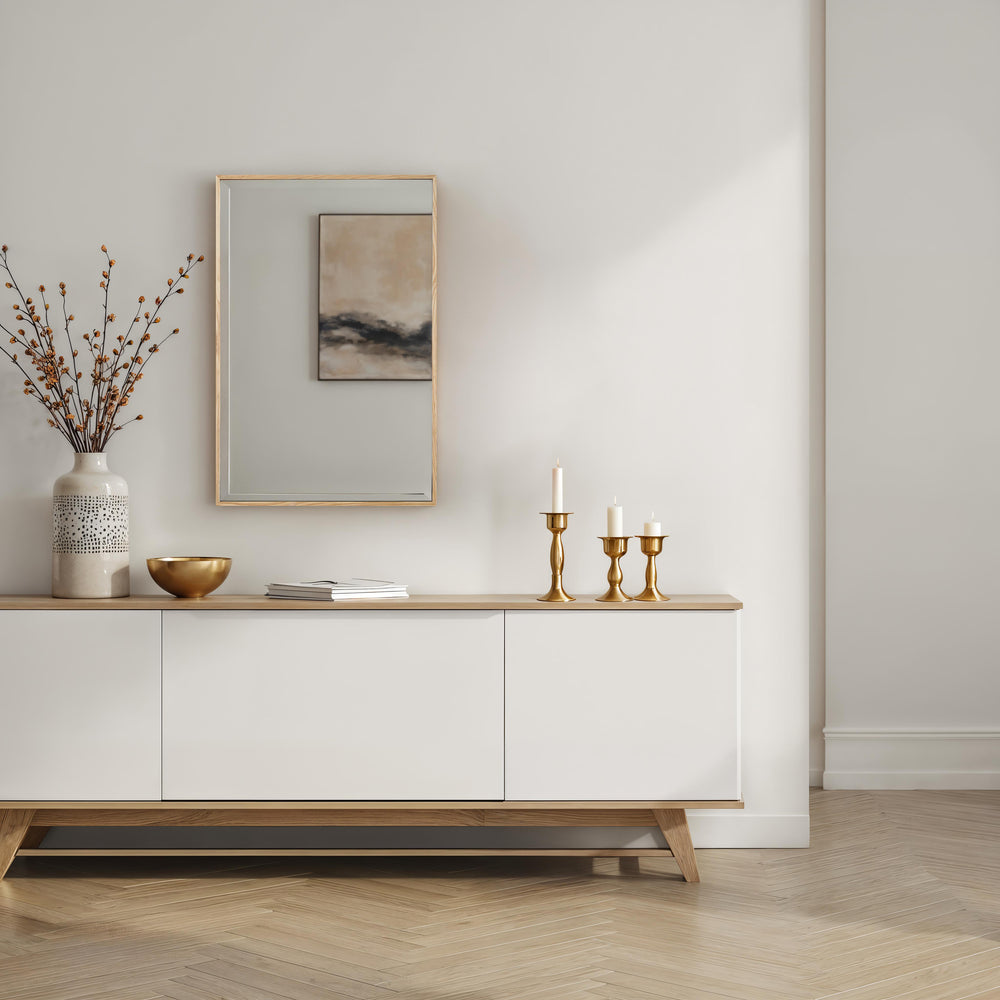 Greyson 36" H x 24" W Wall Mirror, Beige - Lifestyle Image - MT2752