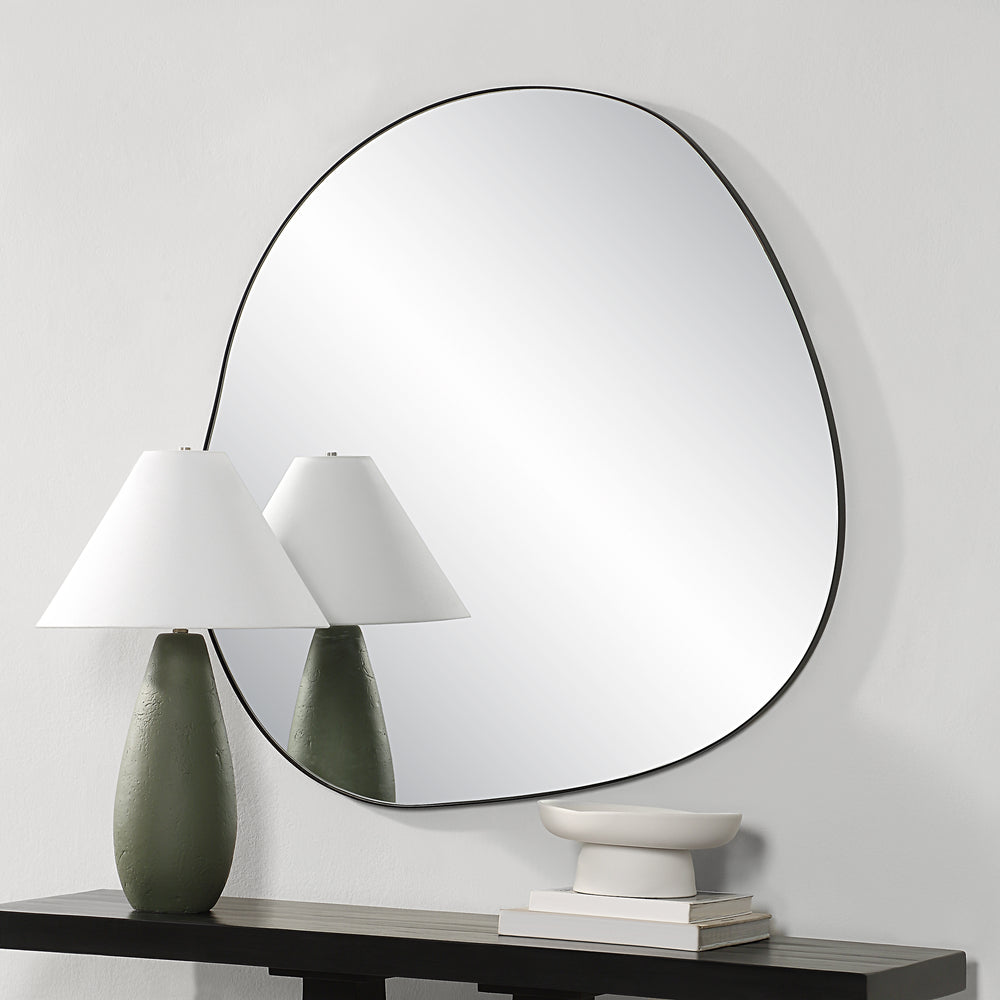 Dolly 45.25" Tall Irregular Wall Mirror, Black - White Label Lifestyle Image - MT2657