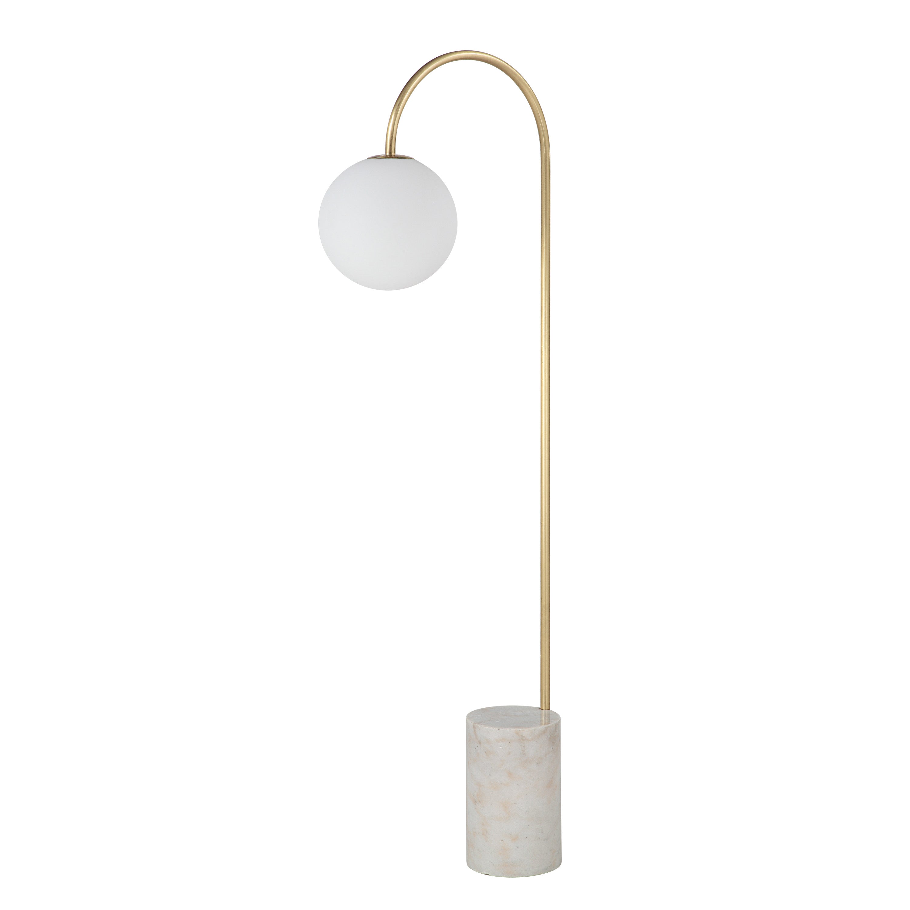 Merlot 62" Tall Satin Brass Floor Lamp with Globe Glass Shade - Main Image - LPF3151