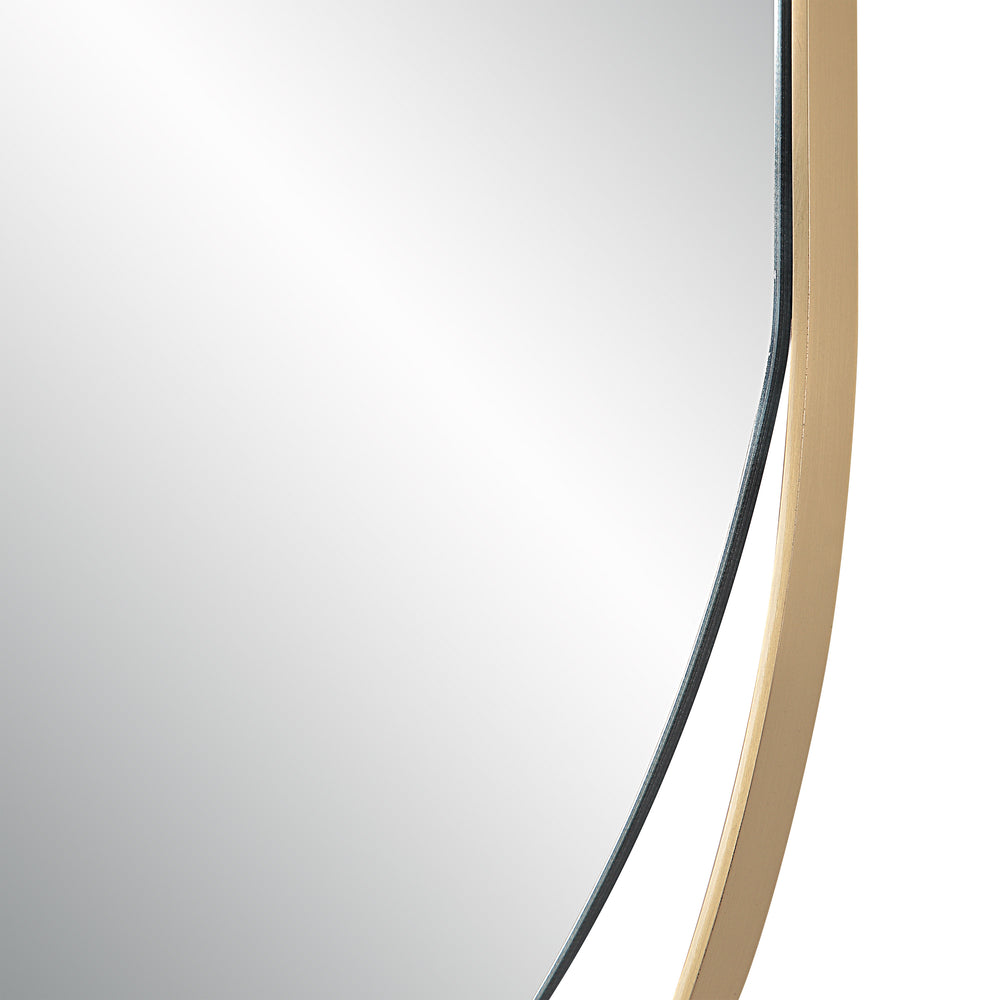 Ecru 40" Tall Pill Oval Mirror, Satin Brass - Detail Image - MT2629