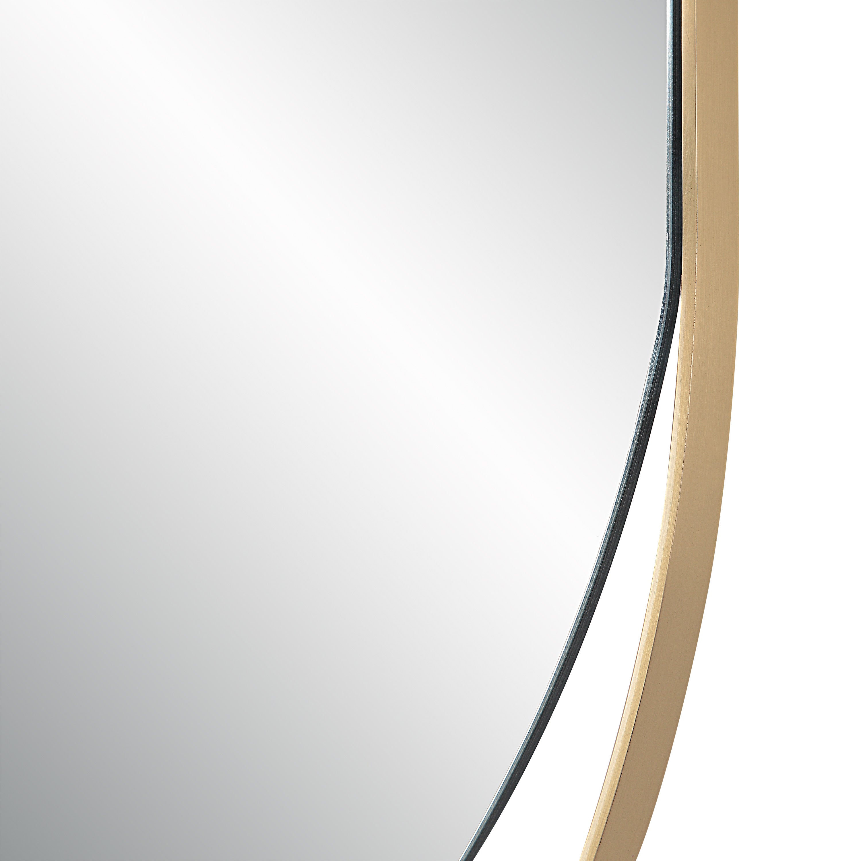 Ecru 40" Tall Pill Oval Mirror, Satin Brass - Detail Image - MT2629