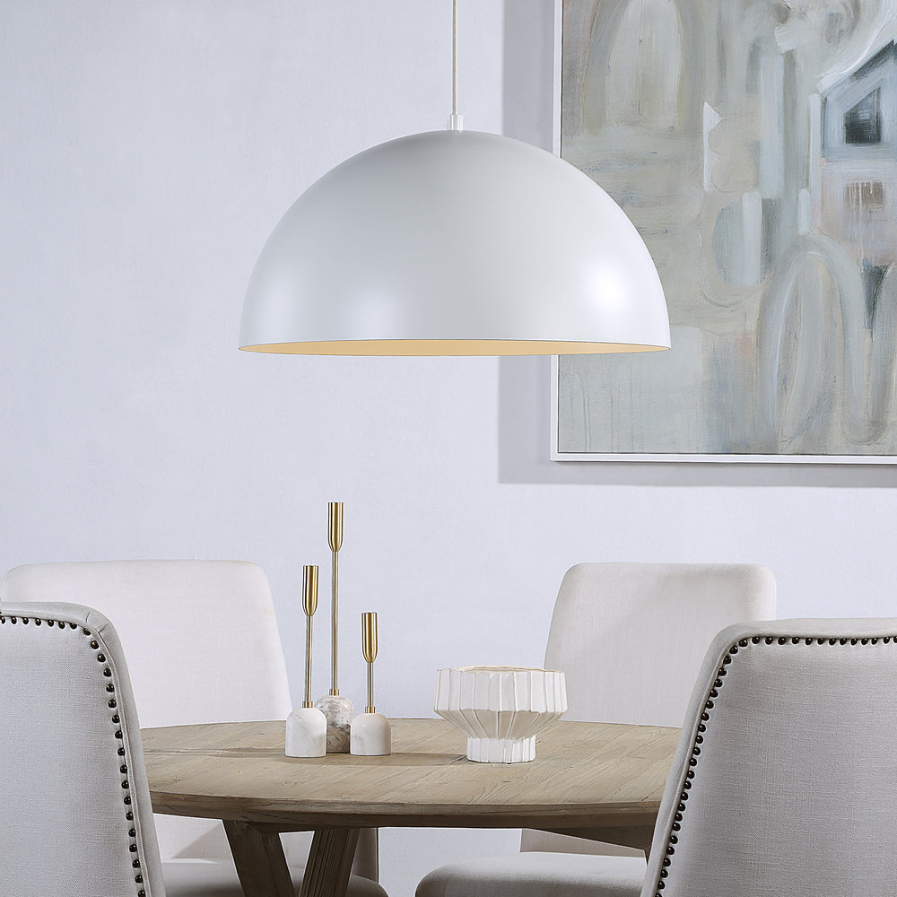 Ozona 27.5" Wide 1-Light Chandelier, Matte Off-White - Lifestyle Image - LPC4480