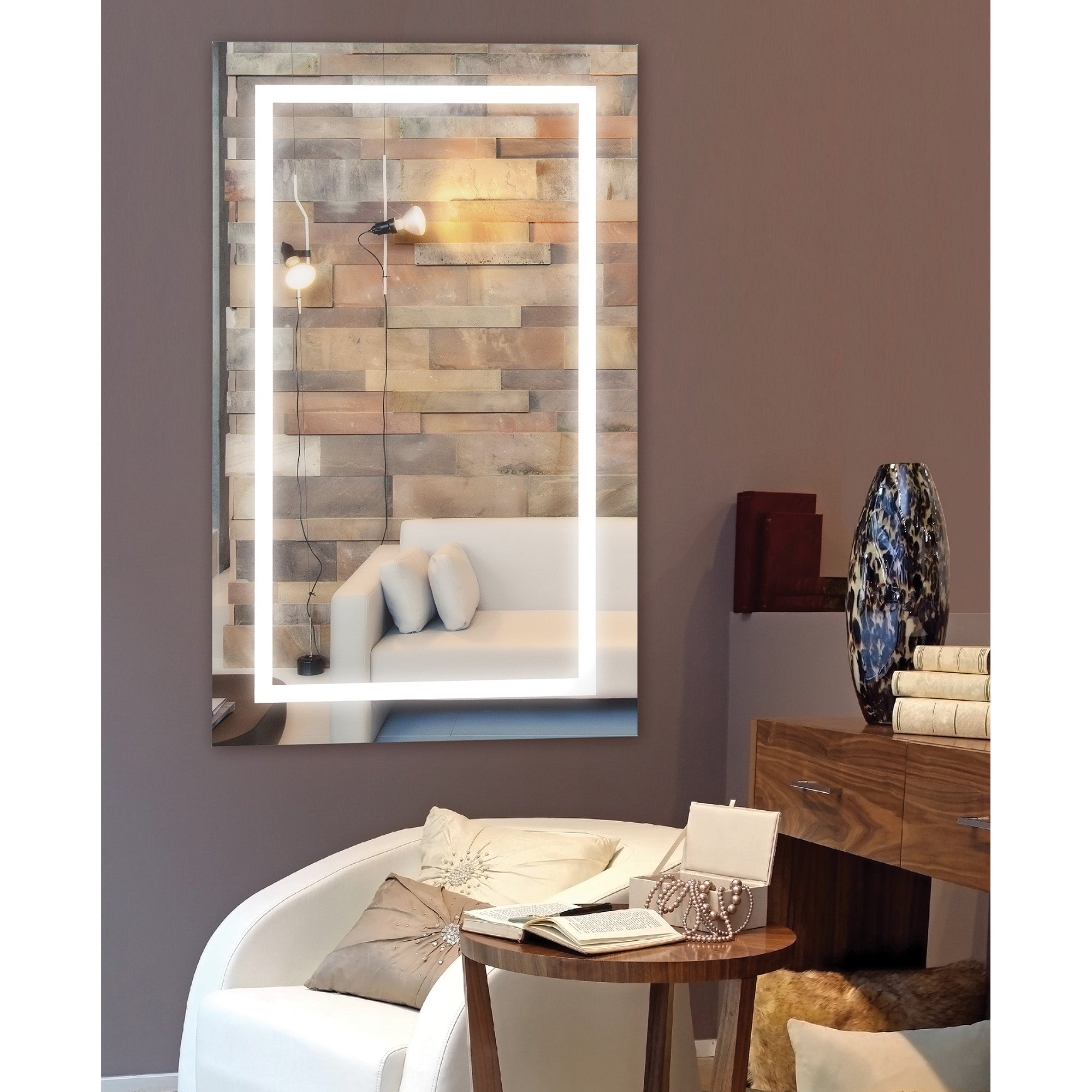 Adele 40" Tall Rectangle Led Mirror - Lifestyle Image - MT1354
