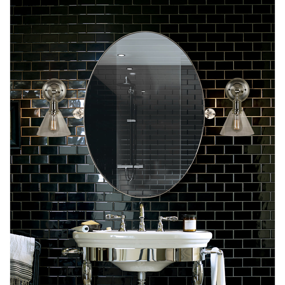 Azalea 24" Tall Oval Wall Mirror, Grey - Lifestyle Image - MT2353