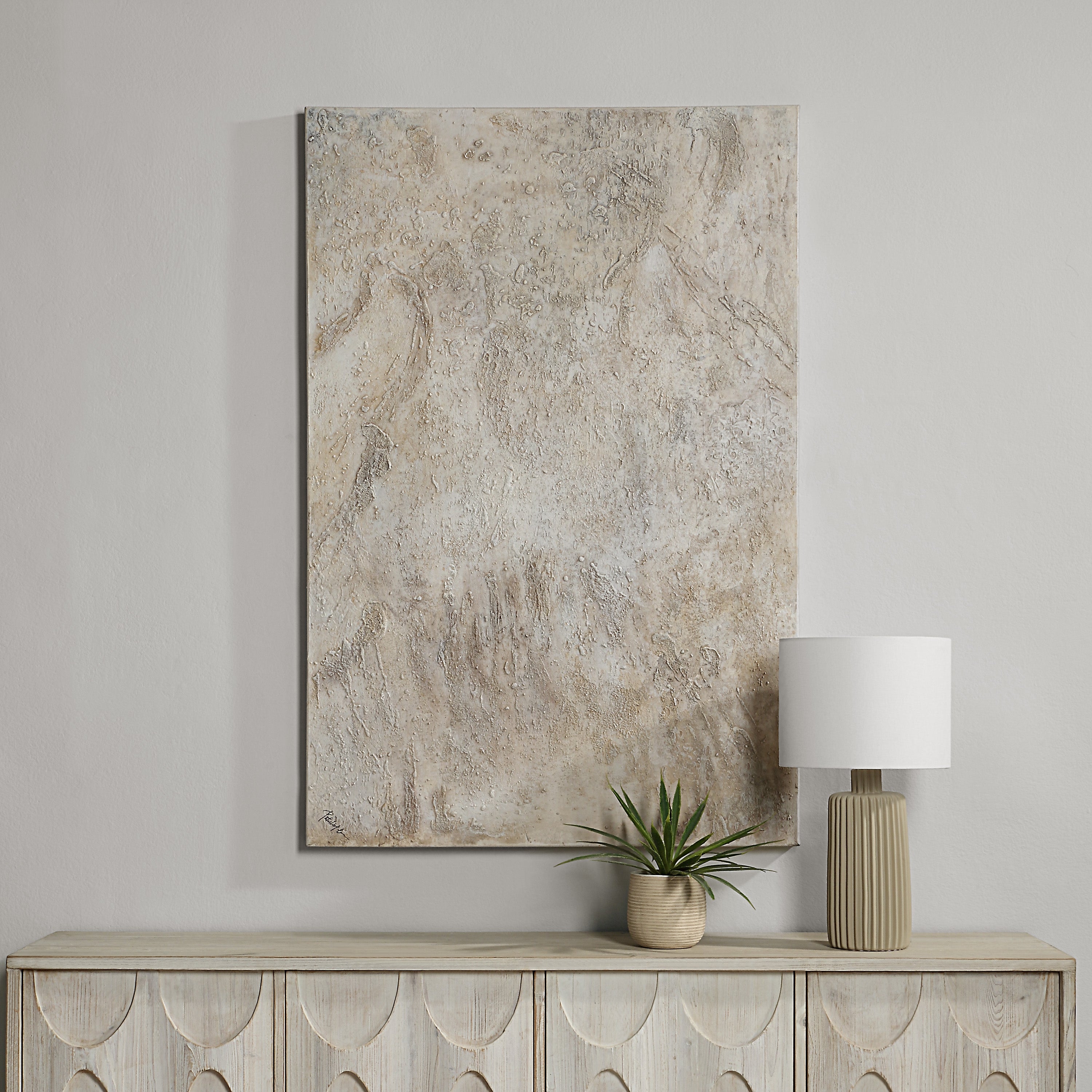 Mann 60" Wide Canvas Art, Beige - Lifestyle Image - OL2158