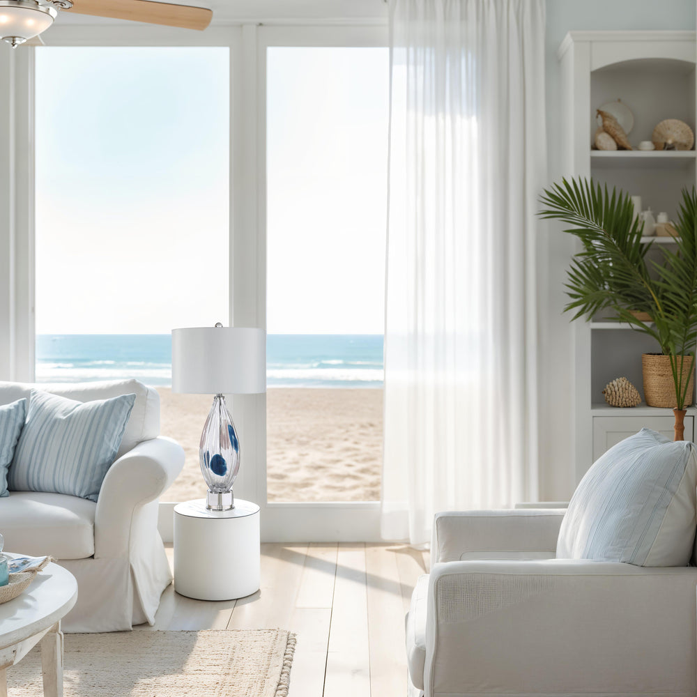 Luxor 30.0" Height Table Lamps, Clear And Blue - Lifestyle Image - LPT1417EV