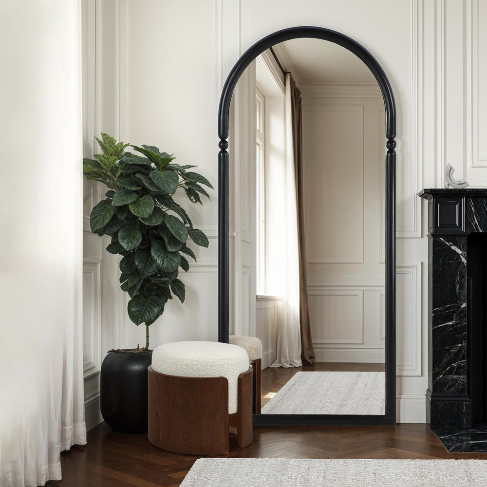 Arcade 76" H x 34" W Wall Mirror, Black - White Label Lifestyle Image - MT2756