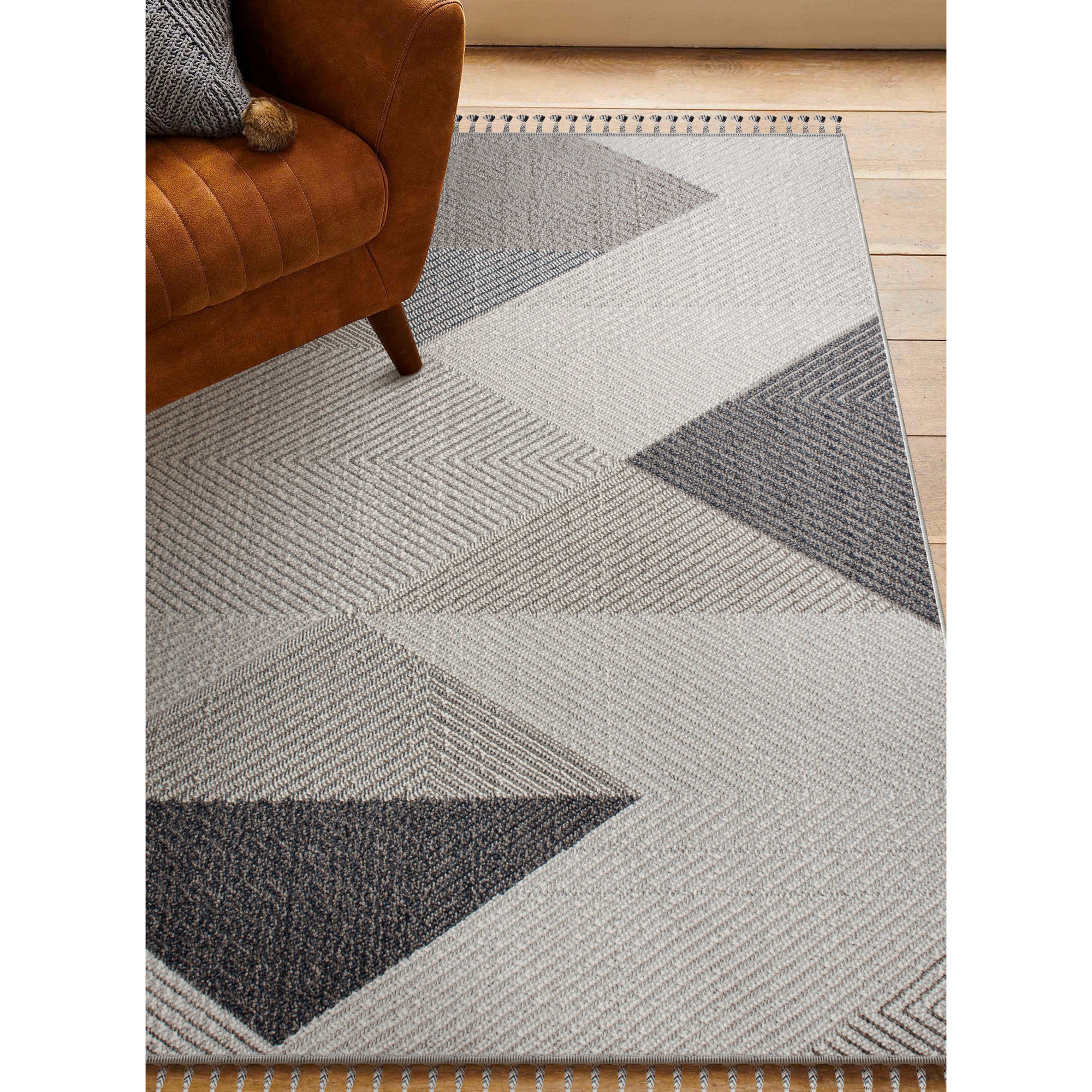 Ambrose 7'10 x 10'2 Power loomed Indoor Rug, Grey - Additional Image 3 - RAMB-10190-810