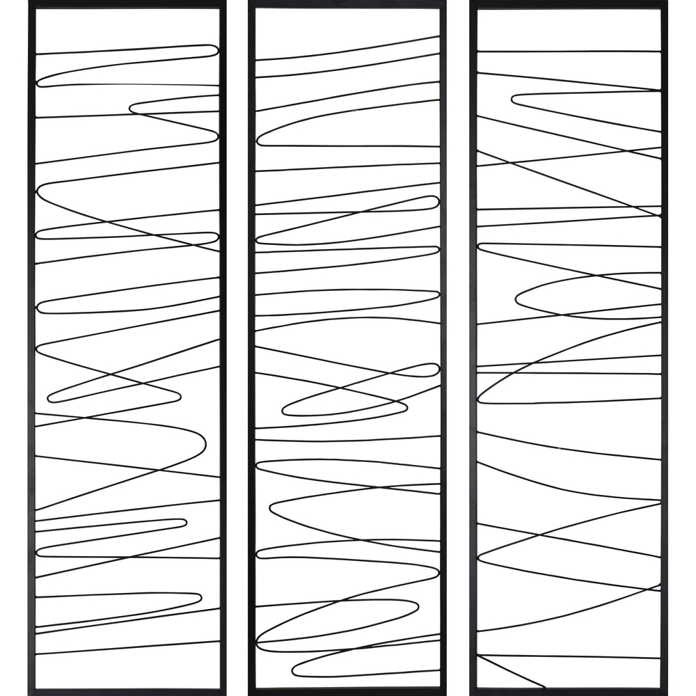 Studio Line - Linear 19.8" Wide Wall Art, Black - Main Image - W6556