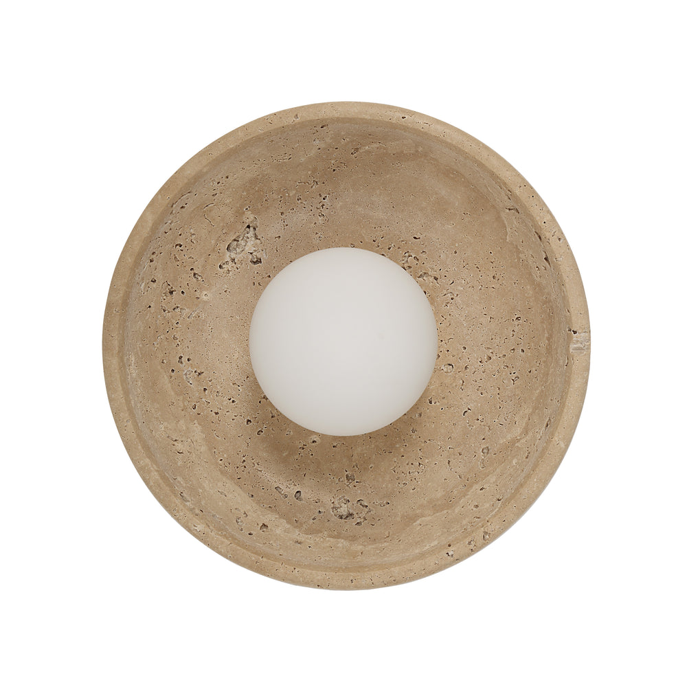 Myrtos 4.92" Height Wall Sconce, Beige - Angle Image - WS155