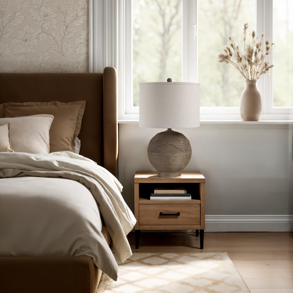 Malya 25.5" Height Table Lamps, Textured Brown - Lifestyle Image - LPT1385EV