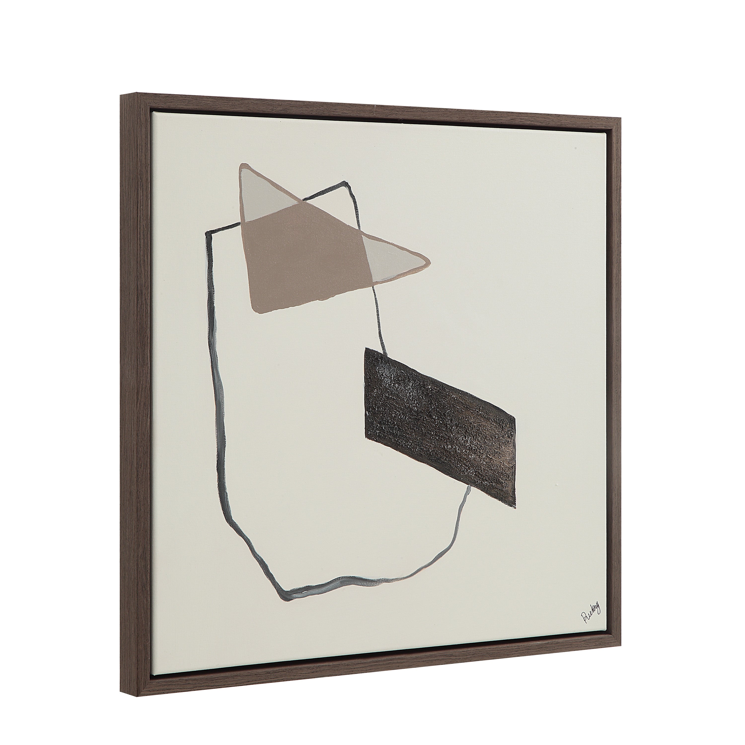 Lacadie 30.1" Wide Canvas Art with Wood Frame, Dark Brown - Additional Image 4 - OL2142