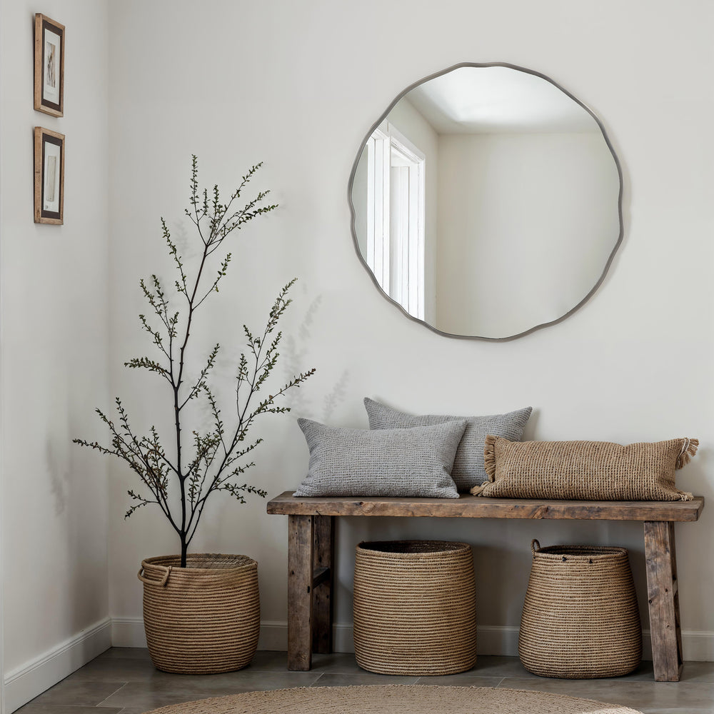 Cerro 30" H x 30" W Wall Mirror, Silver - White Label Lifestyle Image - MT2735