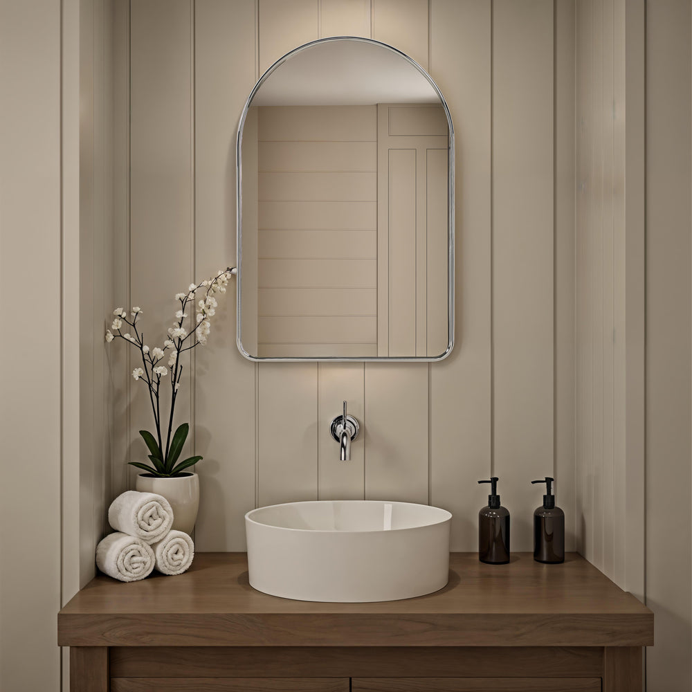 Cassis 36" H x 24" W Wall Mirror, Silver - White Label Lifestyle Image - MT2725