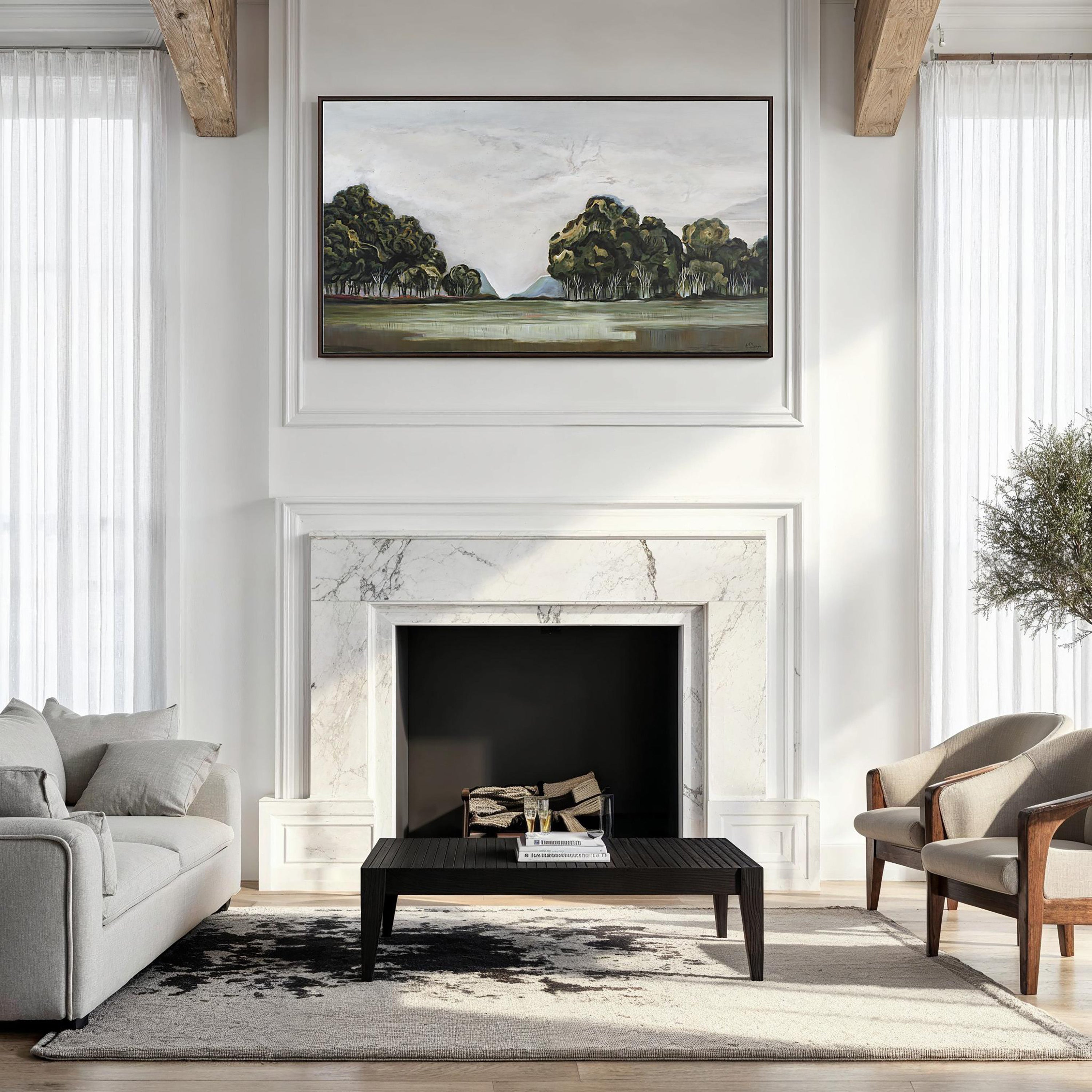 Malika 40" H x 70" W Canvas Art, Green - Lifestyle Image - OL2180