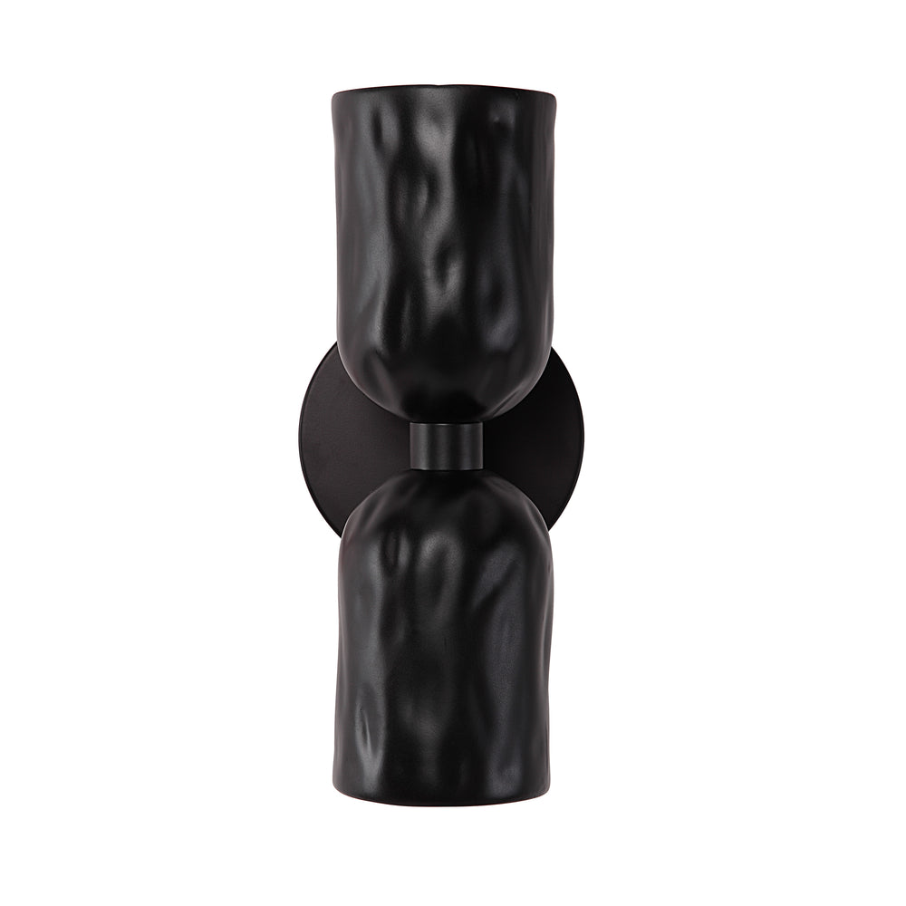 Alessia 11.2" Powder Coated Matte Black 2-Light Wall Sconce - Angle Image - WS141