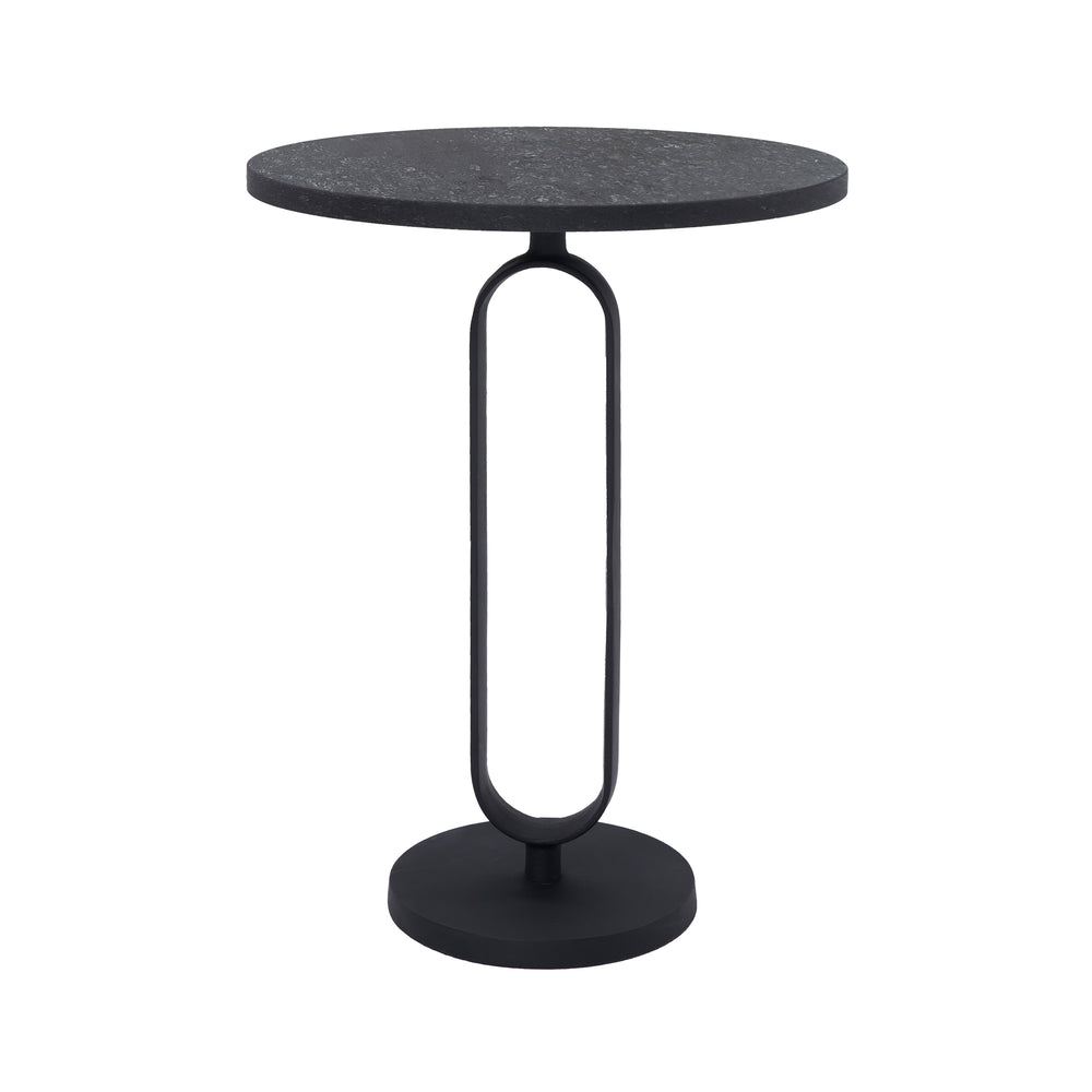 Eryx Indoor Cast Aluminum Side Table, Matte Black - Main Image - TA472