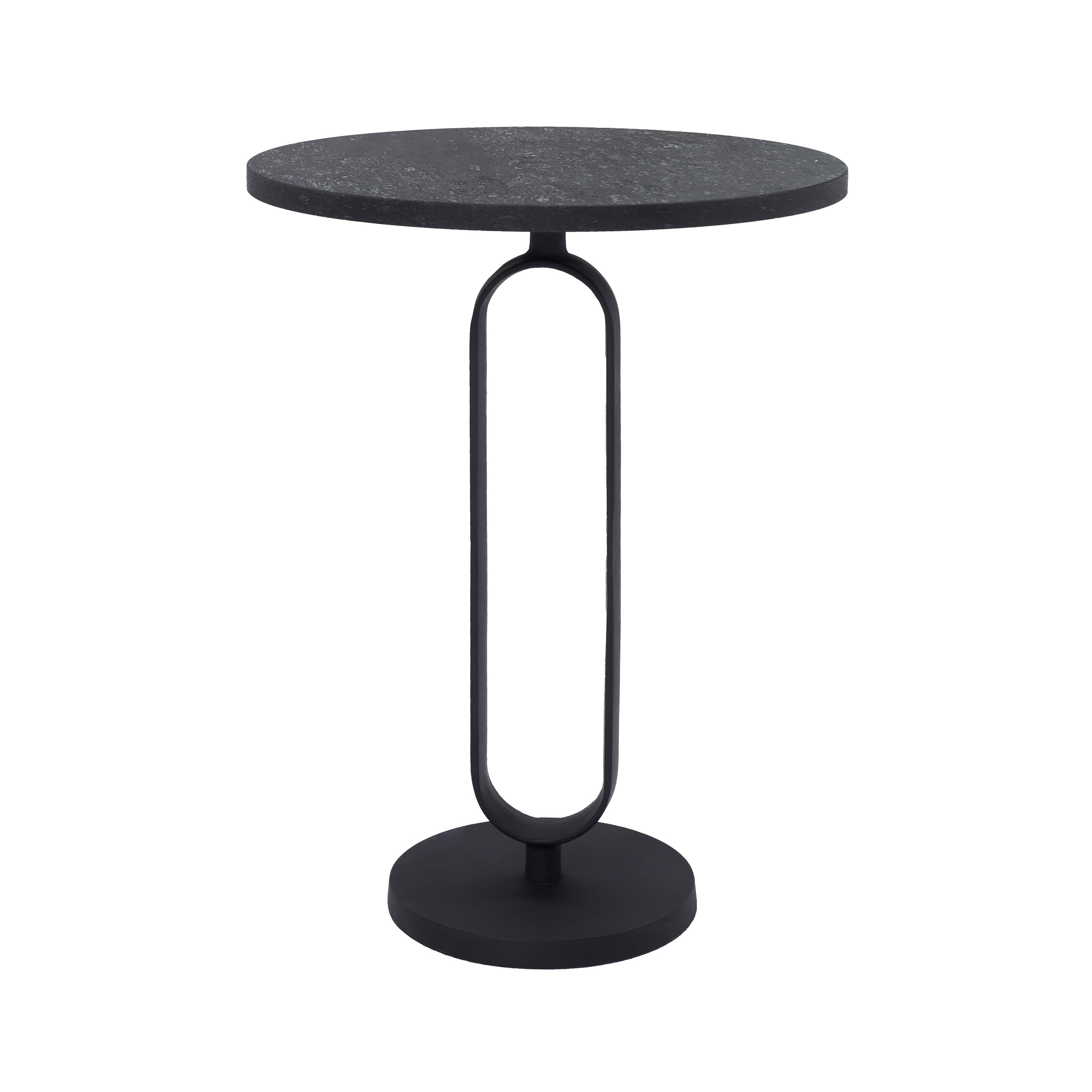 Eryx Indoor Cast Aluminum Side Table, Matte Black - Main Image - TA472