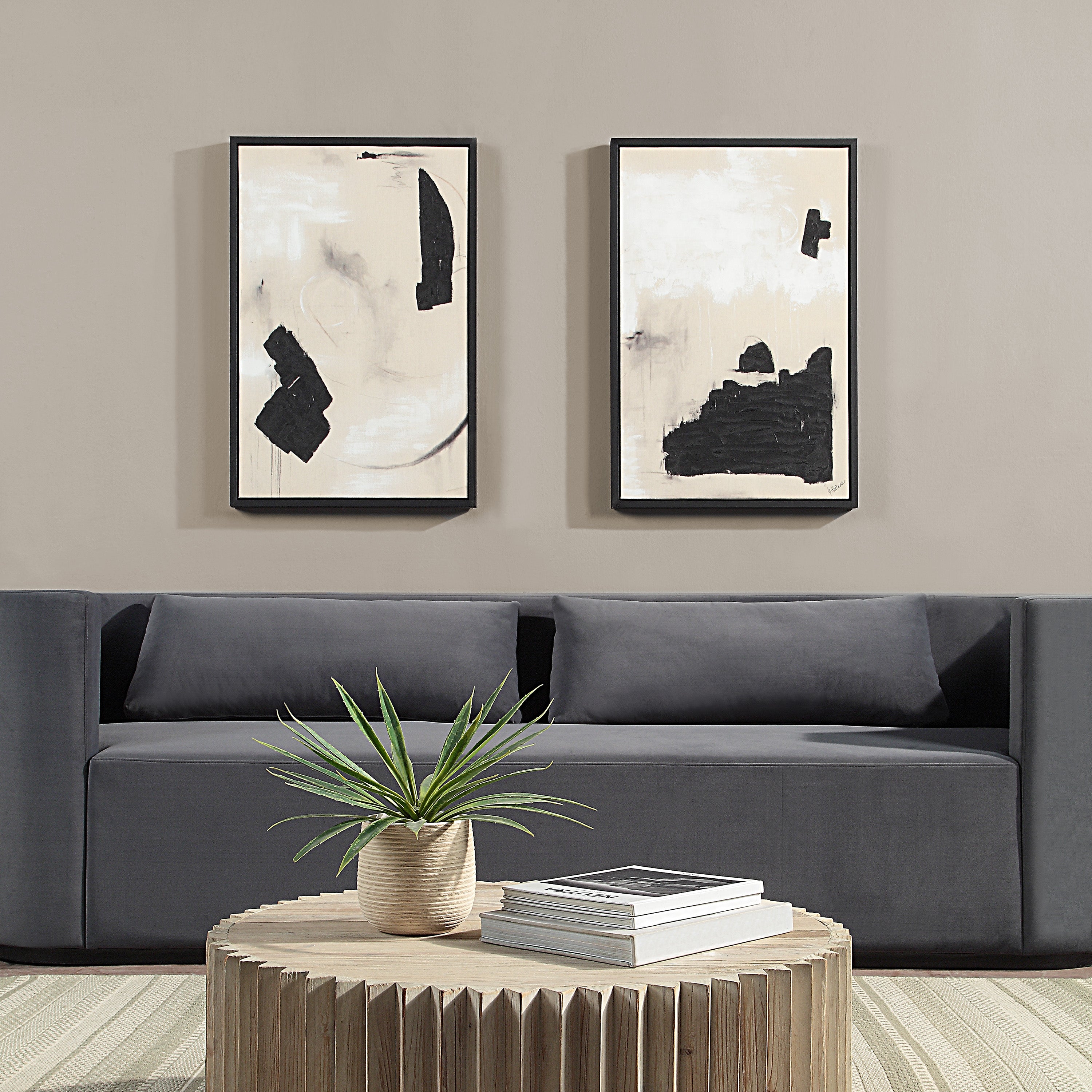 Asia 24" Wide Canvas Art with Wood Frame, Painted Black - Lifestyle Image - OL2146