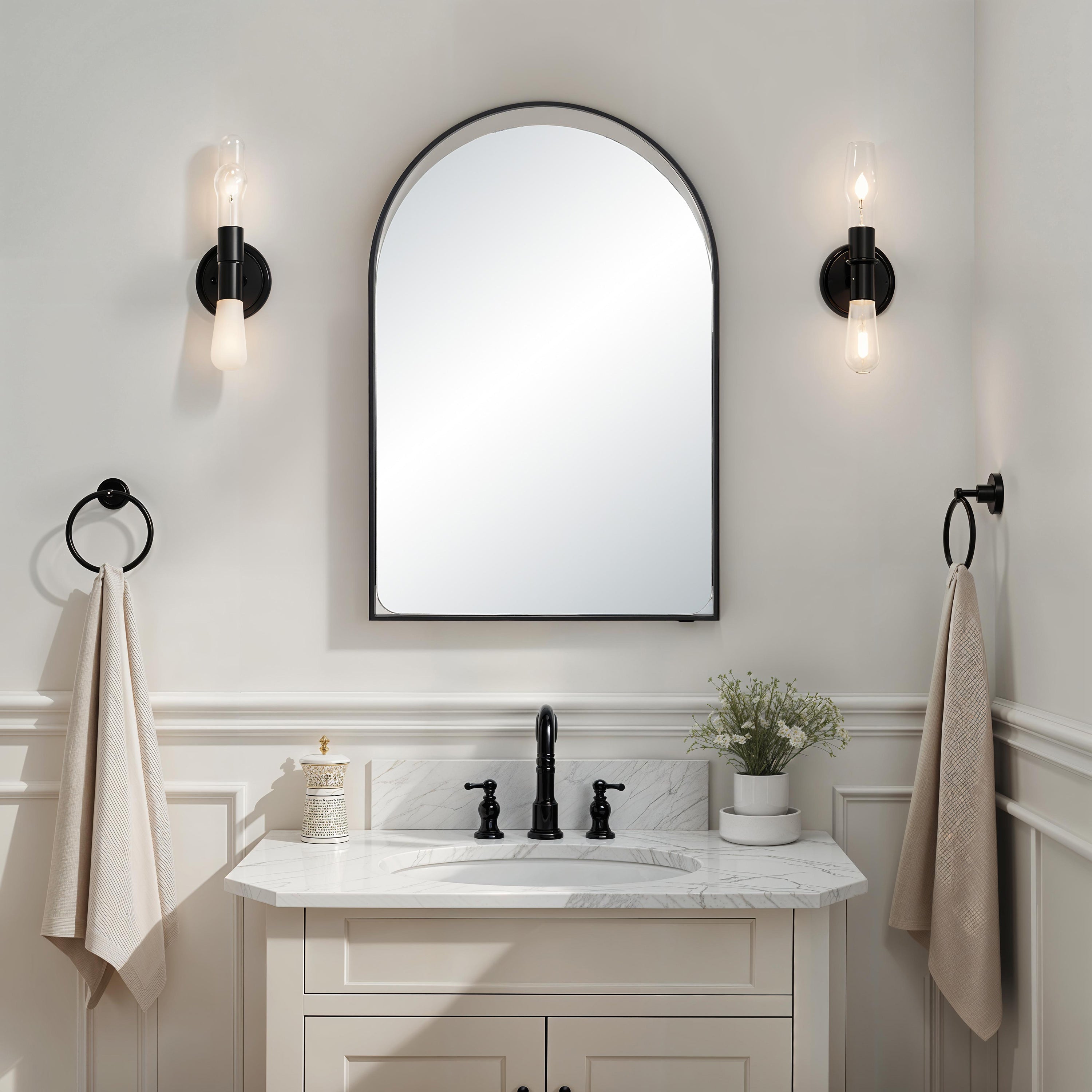 Maniola 30" H x 20" W Wall Mirror, Black - Lifestyle Image - MT2731