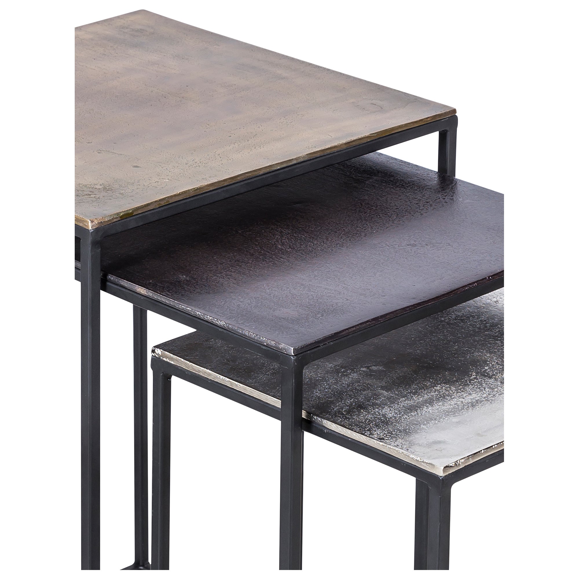Threefold Indoor Aluminum Table, Antique Brass - Detail Image - TA174