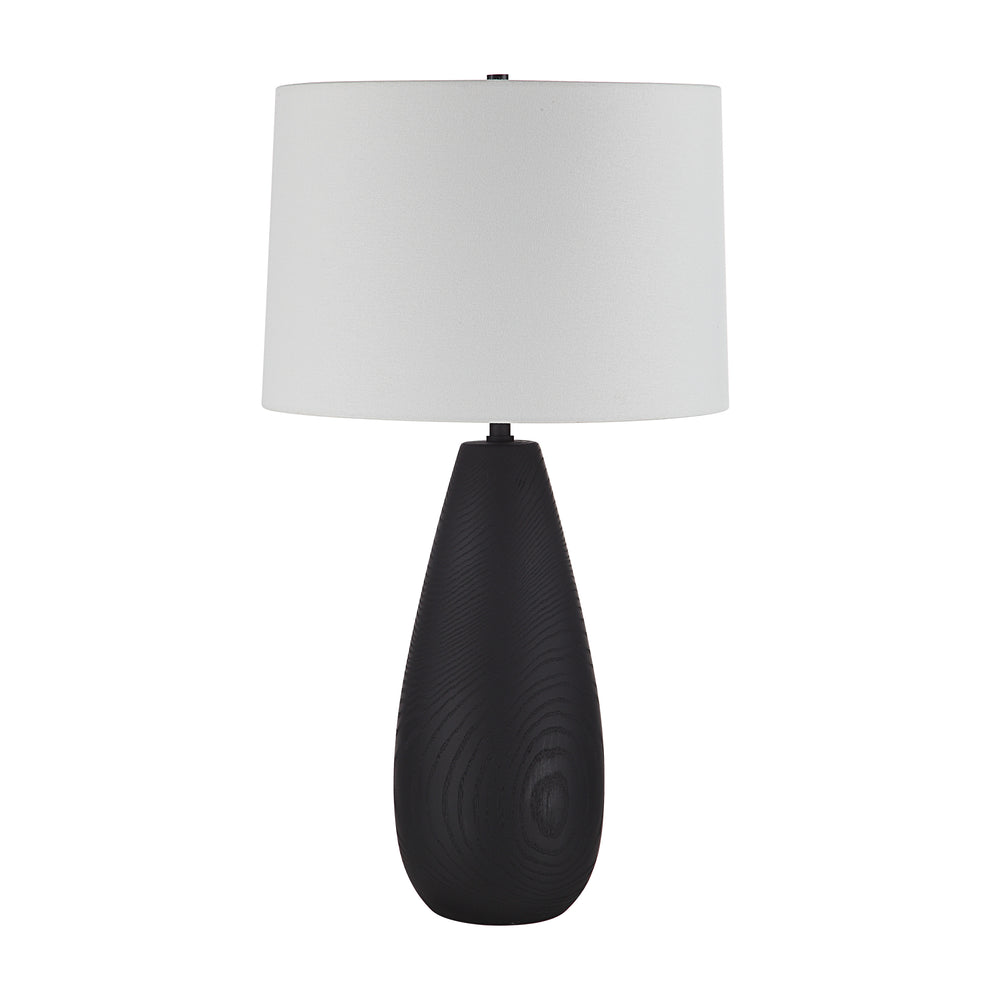 Tala 30" Tall Powder Coated Matte Black Iron Table Lamp with Tapered Linen Shade - Additional Image 2 - LPT1261