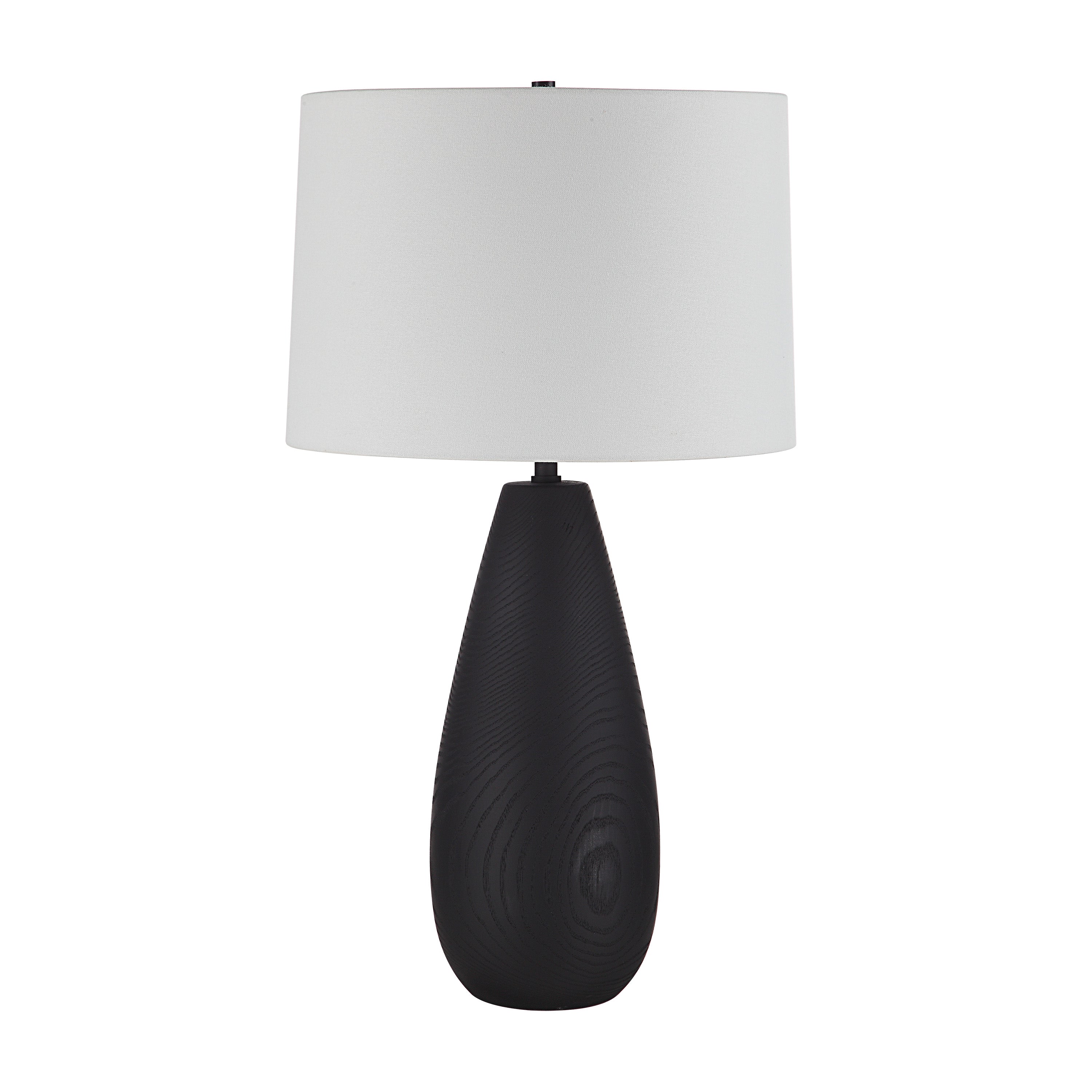 Tala 30" Tall Powder Coated Matte Black Iron Table Lamp with Tapered Linen Shade - Additional Image 2 - LPT1261