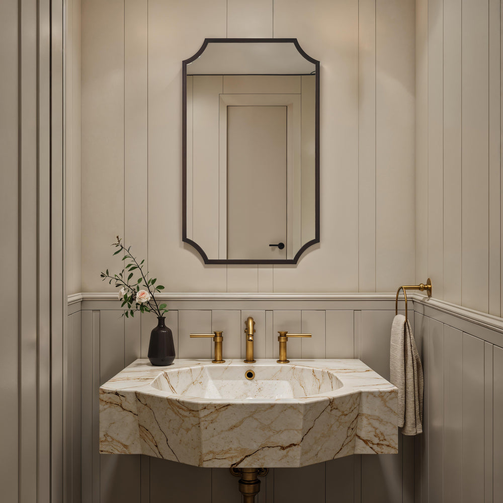 Torre 40" H x 24" W Wall Mirror, Brown - Lifestyle Image - MT2740