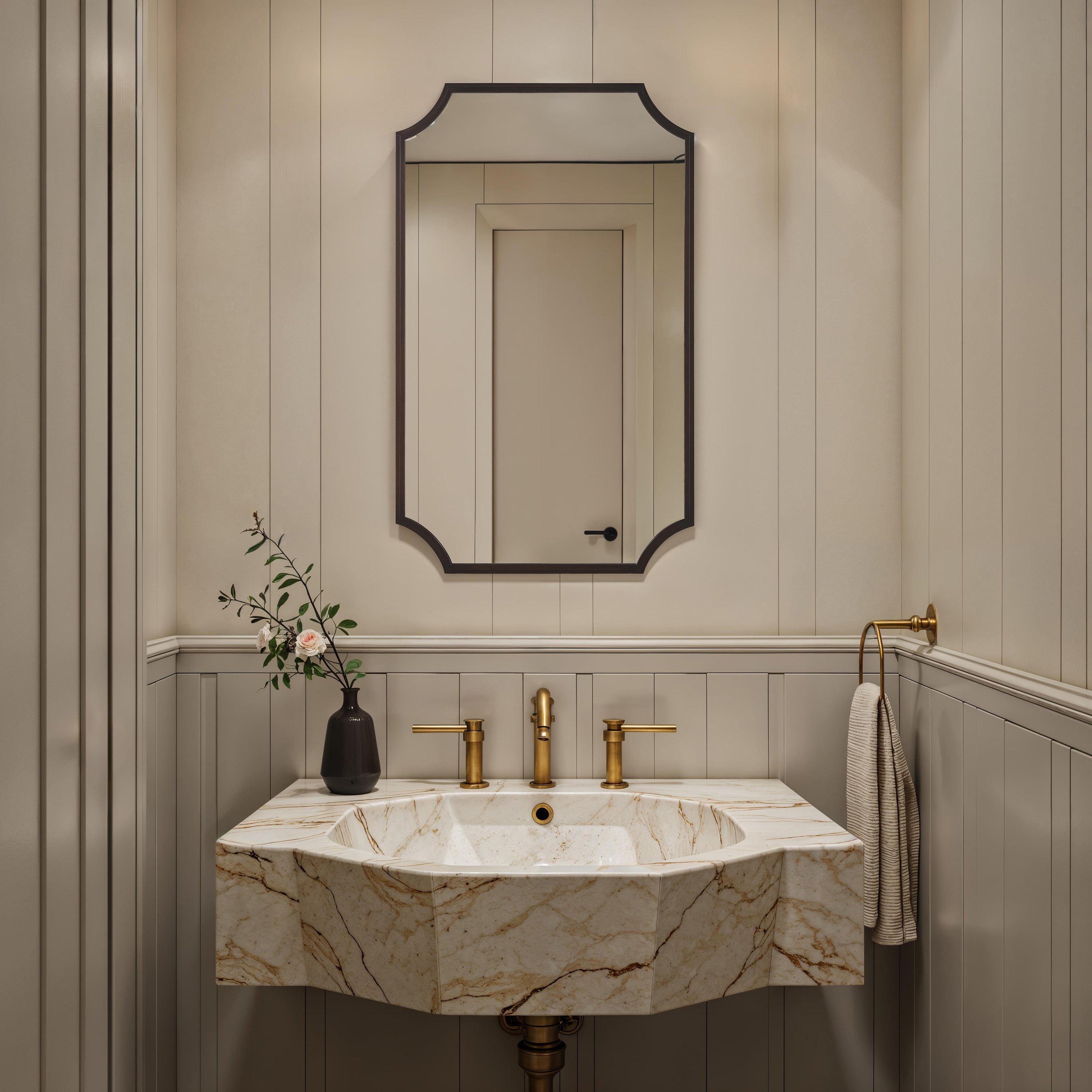 Torre 40" H x 24" W Wall Mirror, Brown - Lifestyle Image - MT2740