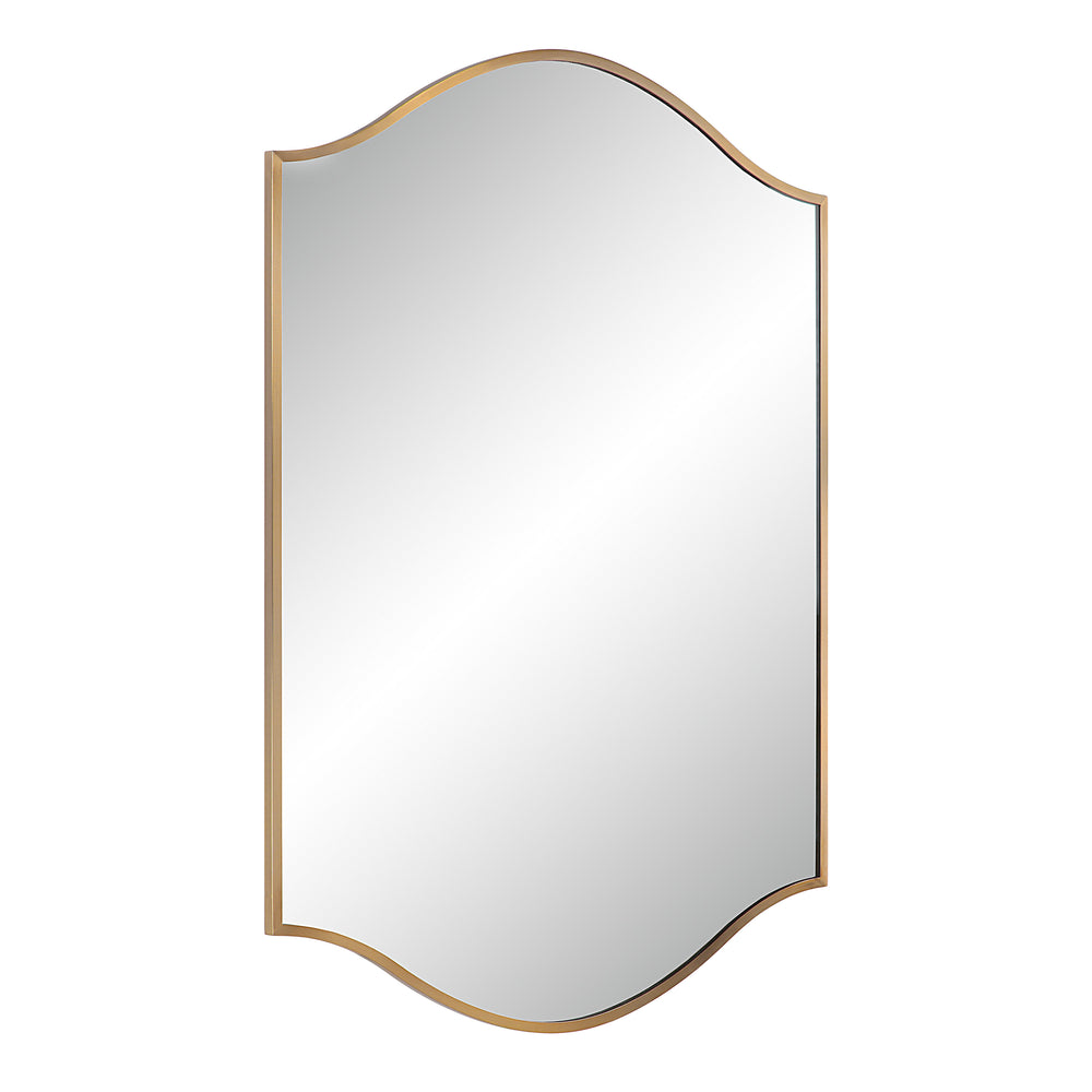 Florianne 36" Tall Rectangular Arch Mirror, Champagne - Angle Image - MT2617