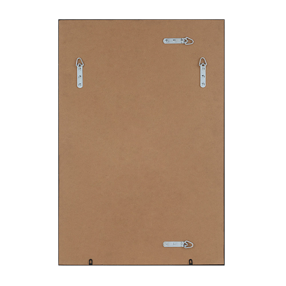 Gasel 30" Tall Rectangle Wall Mirror, Black - Backing Image - MT2673