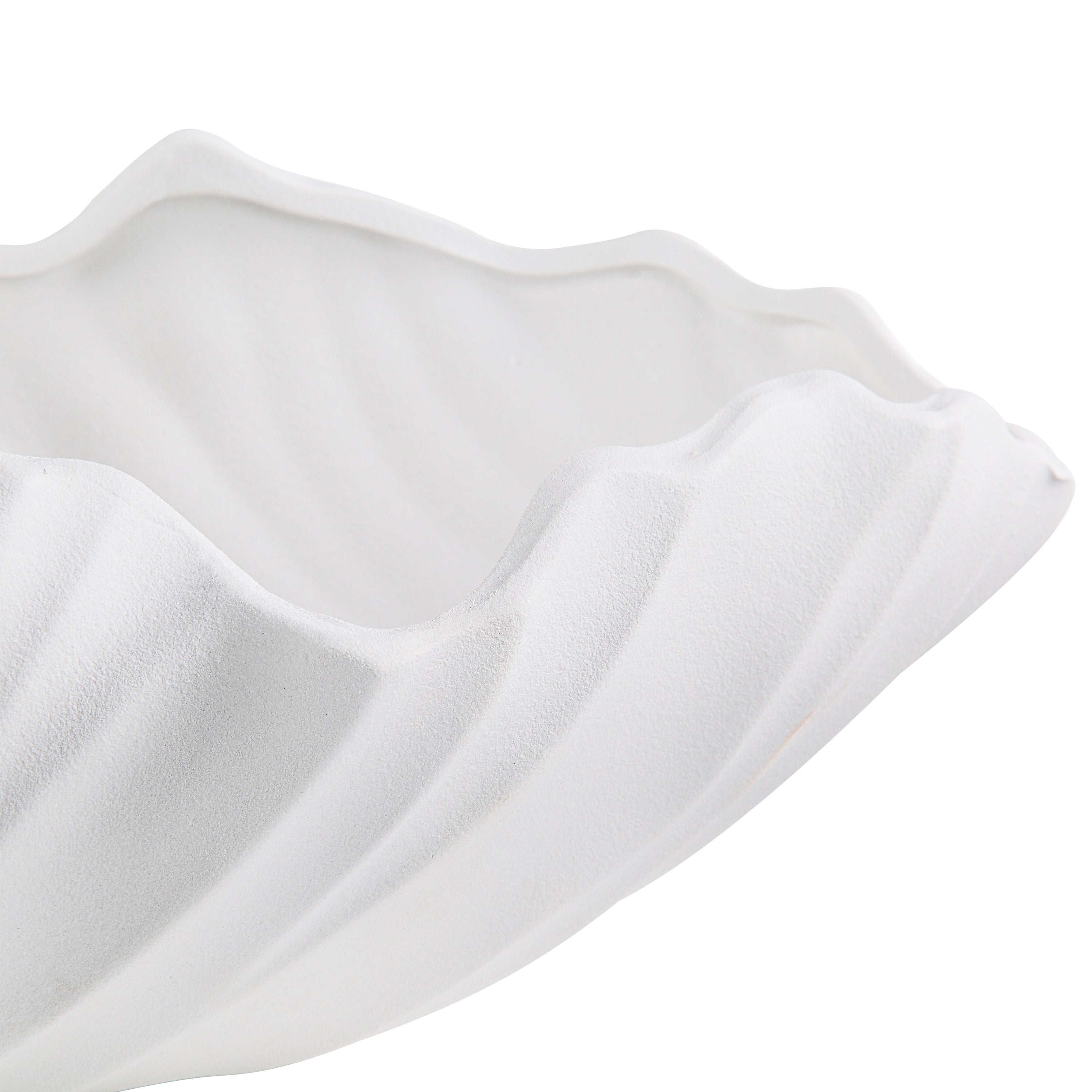 Darius Indoor Ceramic Bowl, Matte White - Detail Image - VAS255
