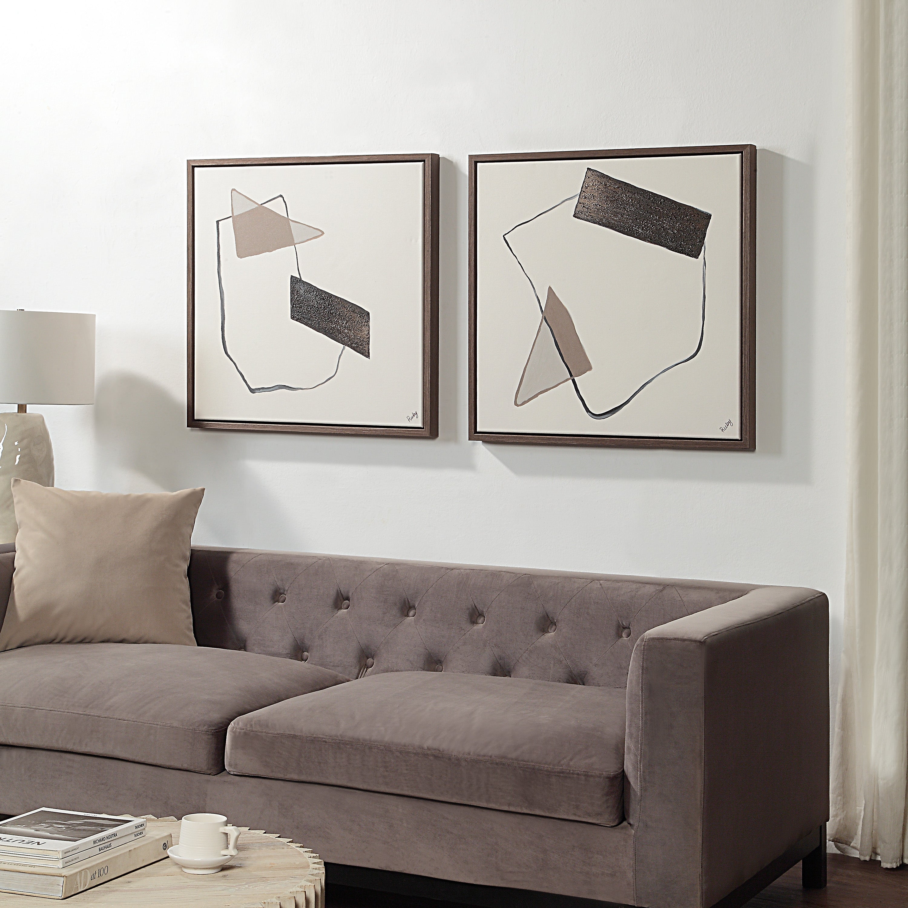 Lacadie 30.1" Wide Canvas Art with Wood Frame, Dark Brown - Lifestyle Image - OL2142