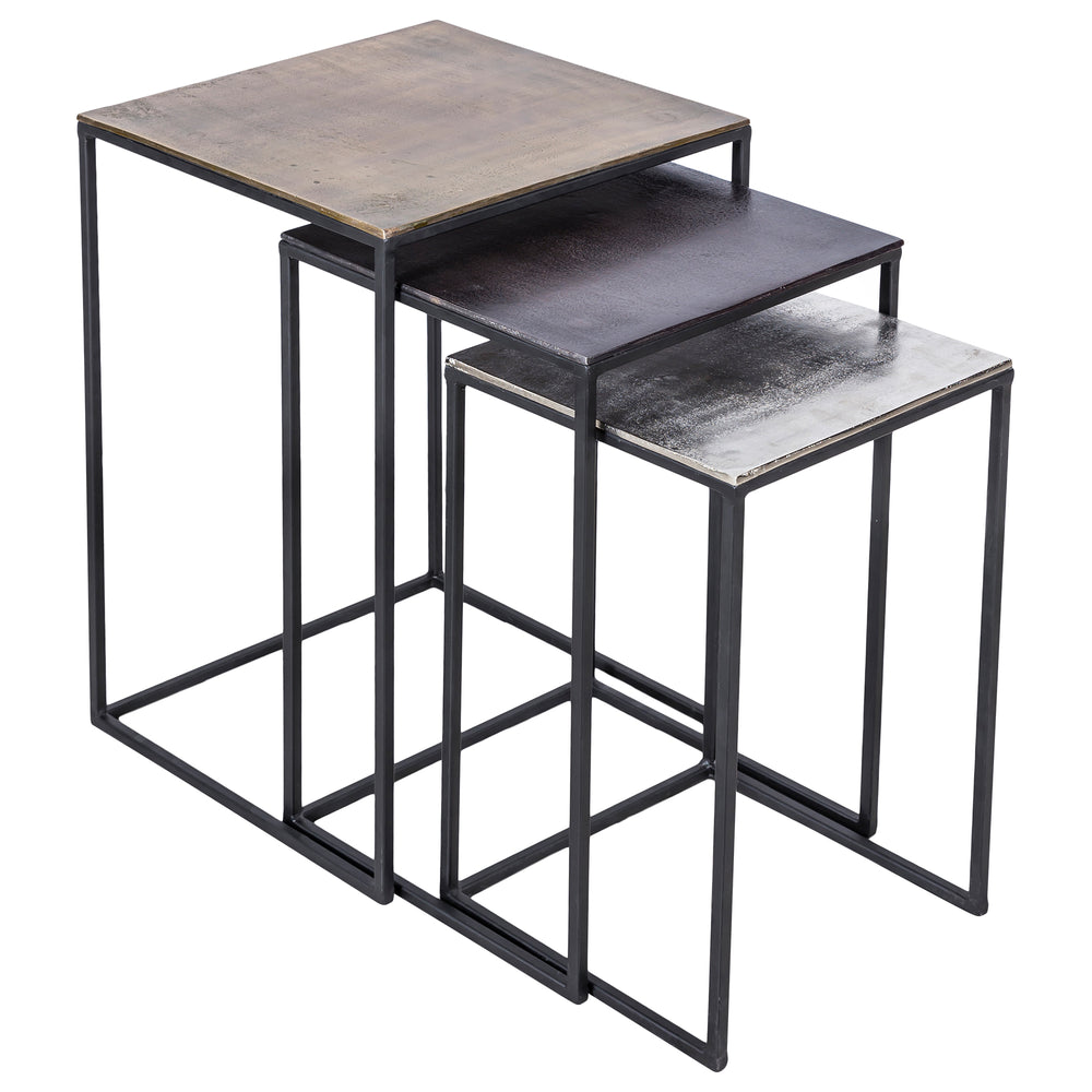 Threefold Indoor Aluminum Table, Antique Brass - Main Image - TA174