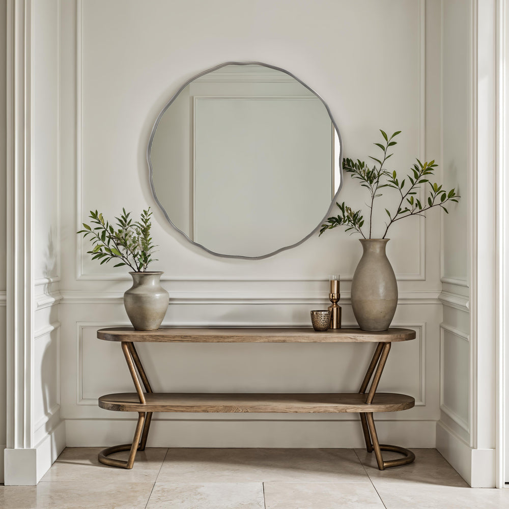Cerro 30" H x 30" W Wall Mirror, Silver - Lifestyle Image - MT2735