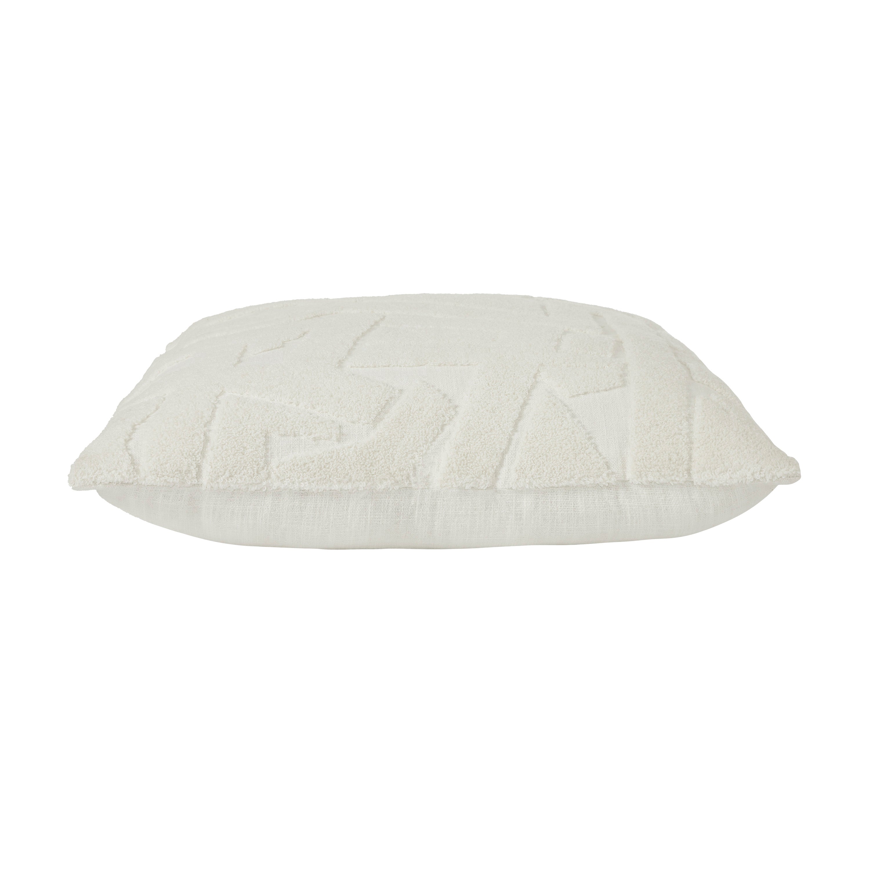 Merano 20X20 Indoor Pillow, Ivory - Angle Image - PWFL1466