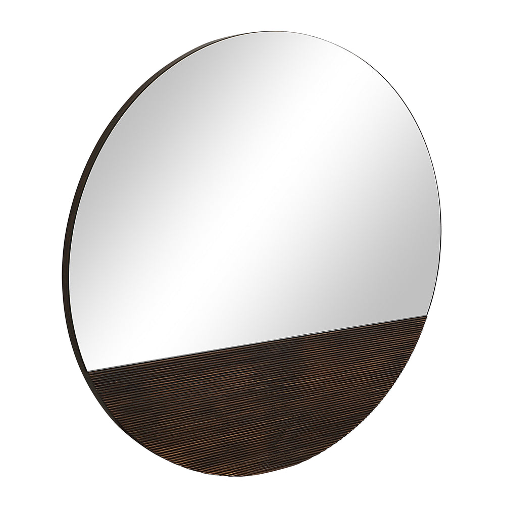 Ronda 47.25" H x 47.25" W Wall Mirror, Brown - Angle Image - MT2705