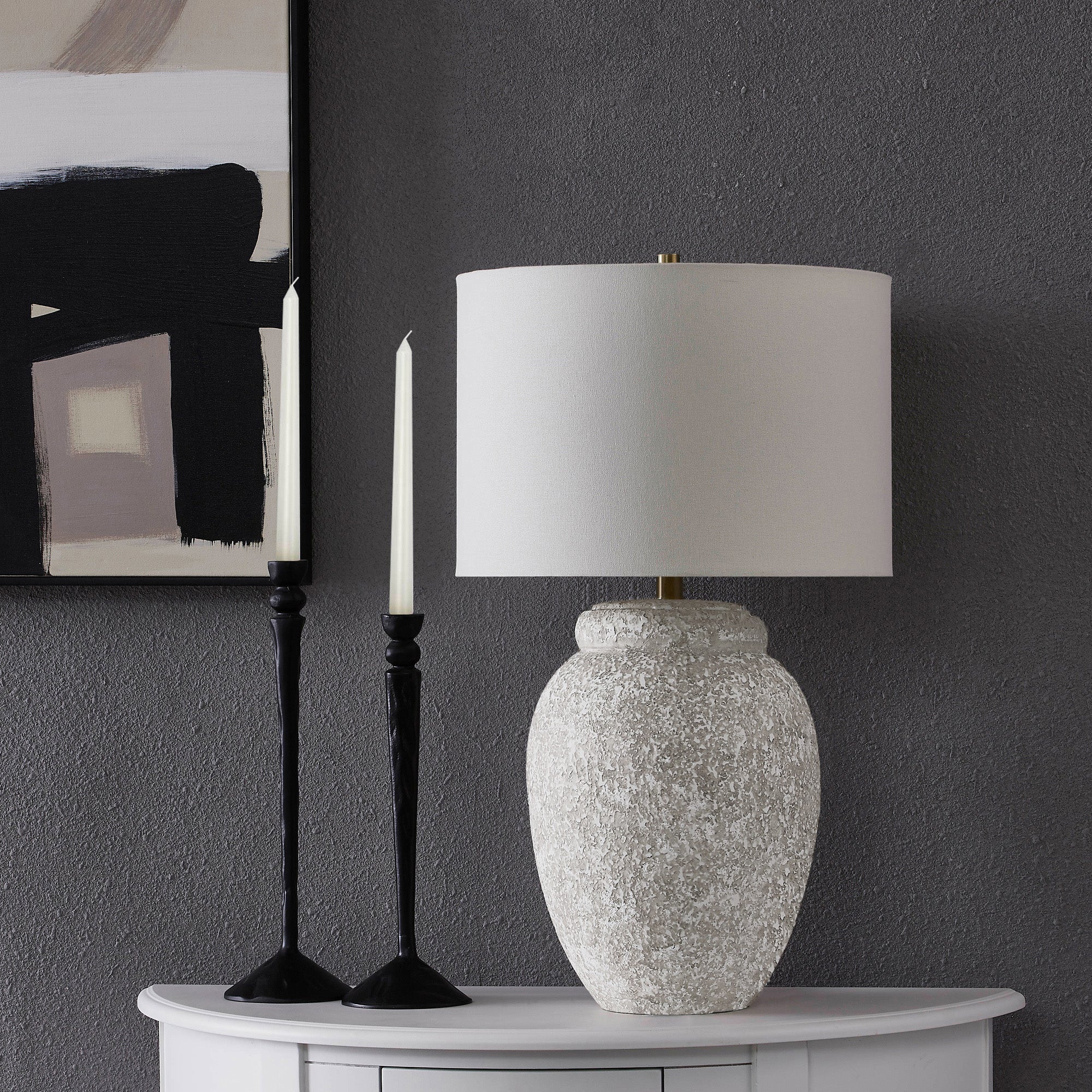 Wassily 28.25" Length Table Lamp, Painted Cream - Lifestyle Image - LPT1182