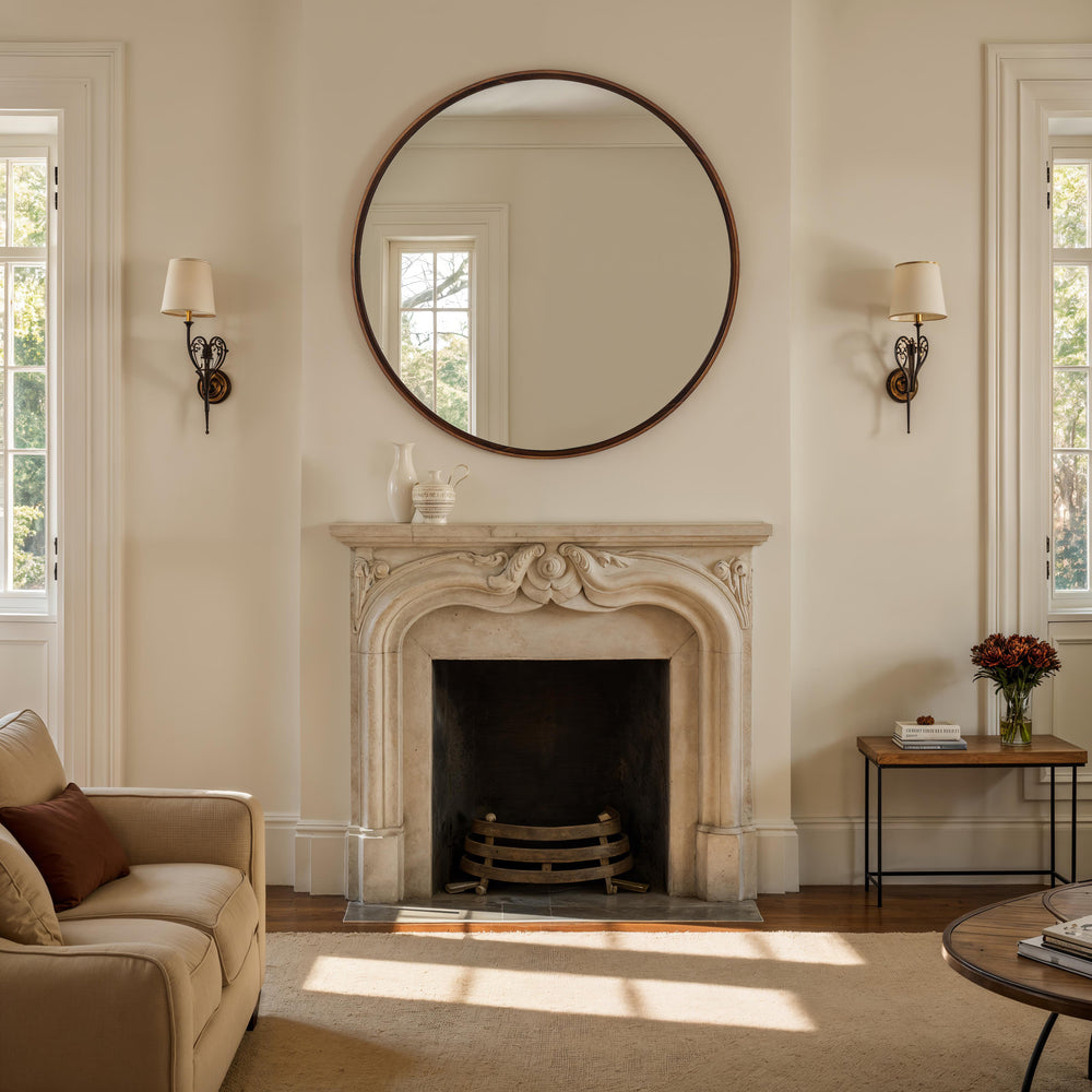 Cabiria 36" H x 36" W Wall Mirror, Brown - Lifestyle Image - MT2745