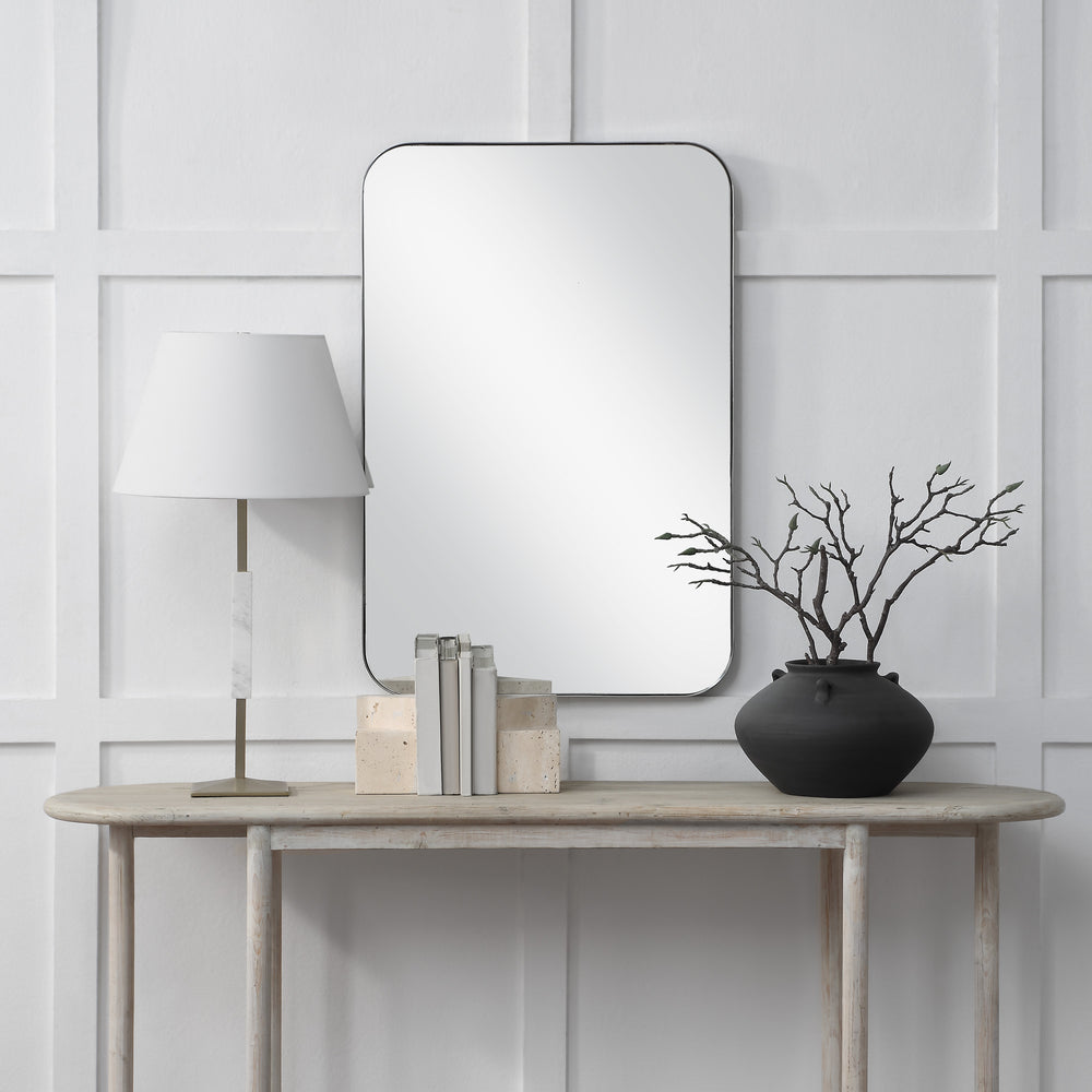 Louvas 36" H x 24" W Wall Mirror, Grey - Lifestyle Image - MT2692